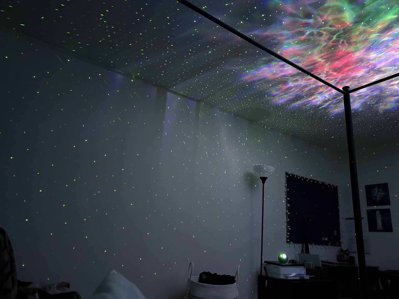 Galaxy Projector Night Light Projector, 15-Color Star Projector for Bedroom | 15 White Noises, 7 Brightness, 4 Speed, Green Star, Bluetooth, Remote, Timer, Teen Boys Gift, Ceiling, Room Decor, Relax, Ocean, Space customer photo 2