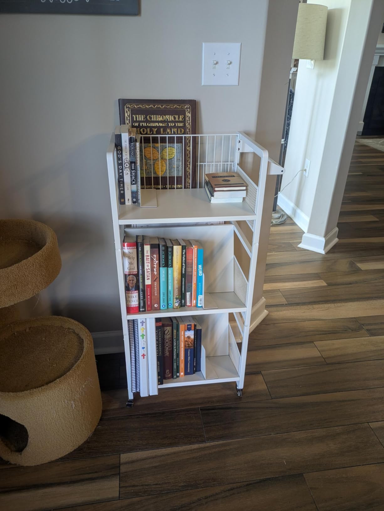 UMDONX Heavy Duty Double-Sided Book Cart | Features Silent Wheels and 3 Magnetic Shelves; Suitable for Home, Office, Library, and School customer photo 1