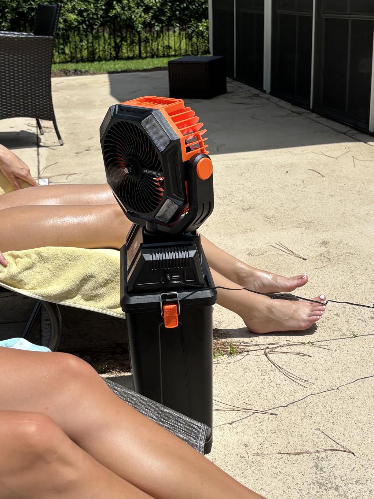 40000mAh Misting Fans for Outside, 15L Large Tank Portable Misting Fan, Battery Powered Outdoor Mister Fan with Remote & LED Light, Wide 270° Coverage for Camping Patio Backyard customer photo 1