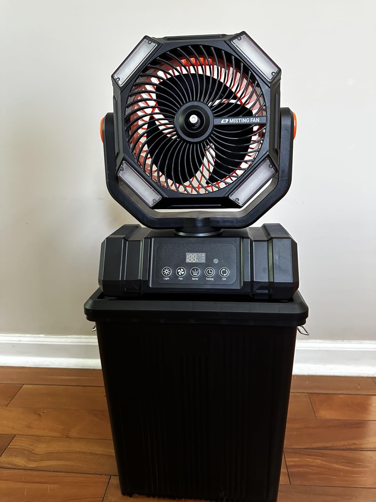 40000mAh Misting Fans for Outside, 15L Large Tank Portable Misting Fan, Battery Powered Outdoor Mister Fan with Remote & LED Light, Wide 270° Coverage for Camping Patio Backyard customer photo 2