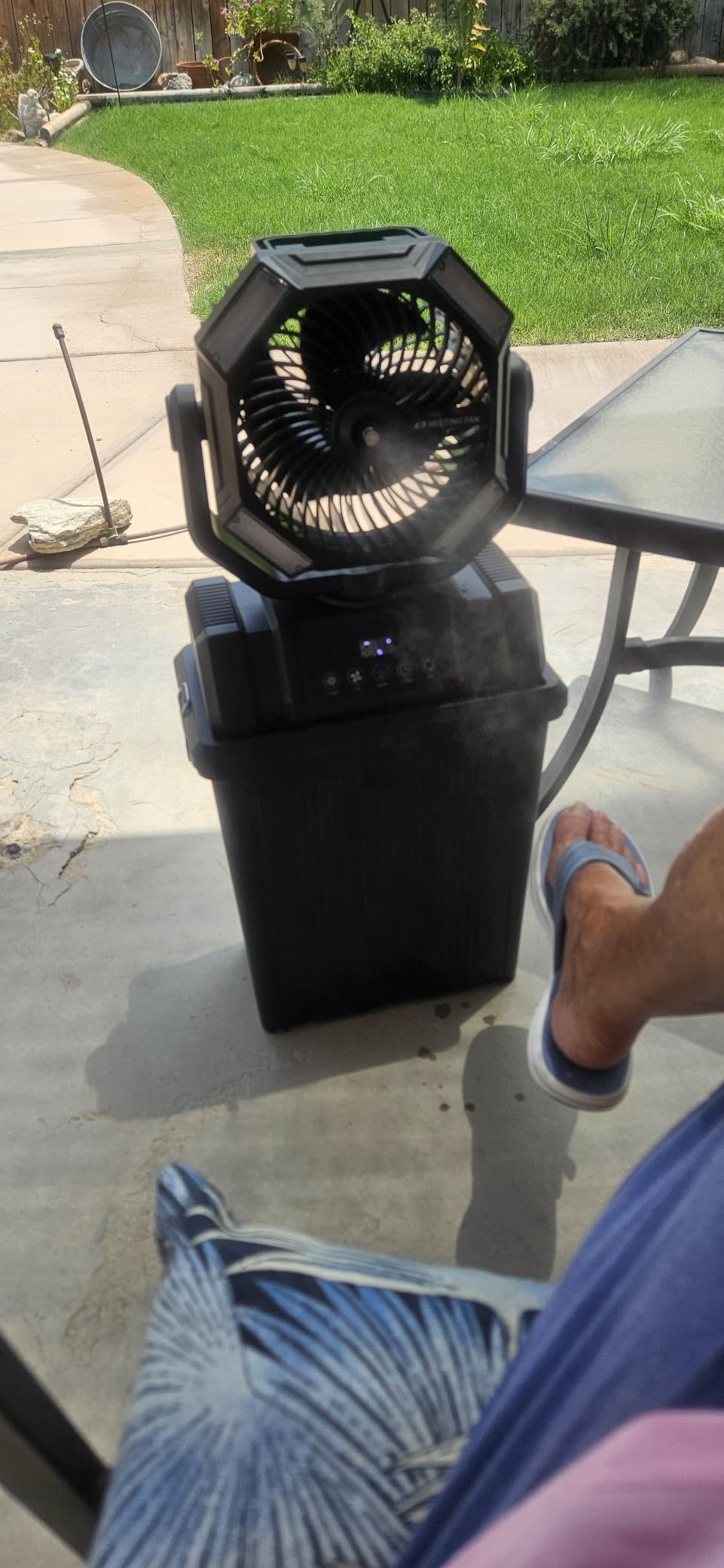 40000mAh Misting Fans for Outside, 15L Portable Outdoor Cooling Fan with Auto Oscillation, LED Light, Timer, Rechargeable Battery Powered Mister Fan for Camping, Beach, Patio customer photo 2