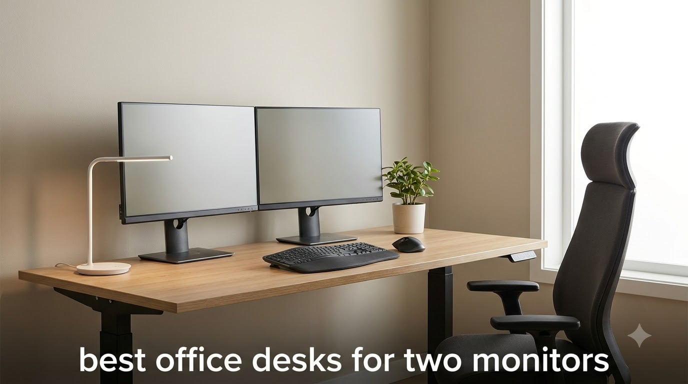best office desks for two monitors
