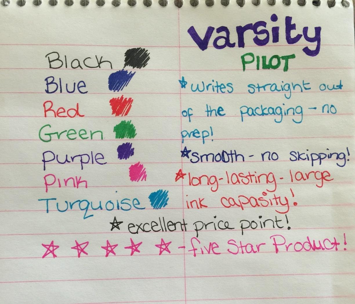 PILOT Precise Varsity Pre-Filled Fountain Pens, 1.0mm, Multicolor, 7-Pack customer photo 1