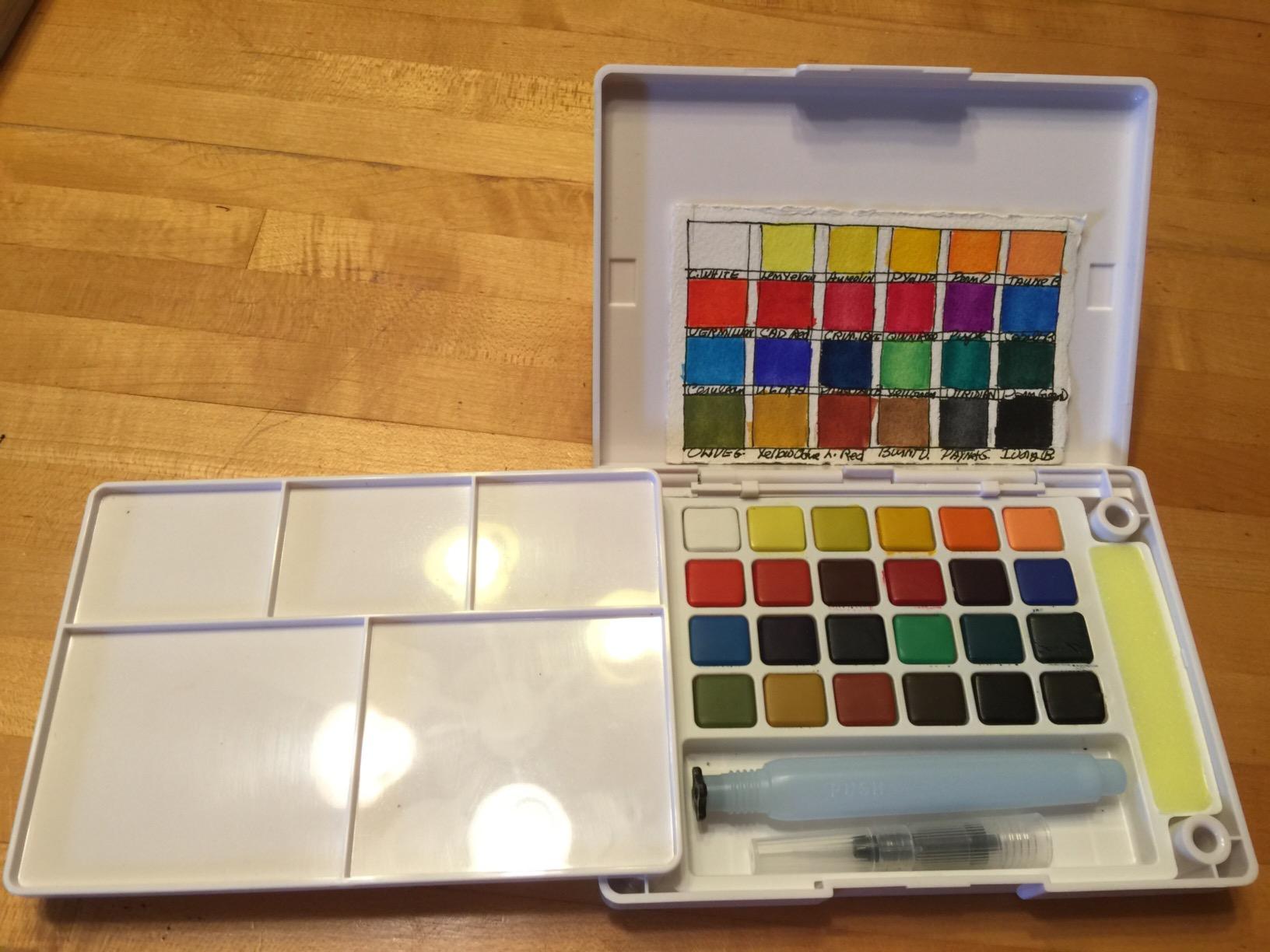 Sakura Koi Pocket Field Sketch Kit - Watercolor Sets for Painting On the Go - 24 Colors - 1 Water Brush - 1 Sponge - 1 Mixing Palette customer photo 1