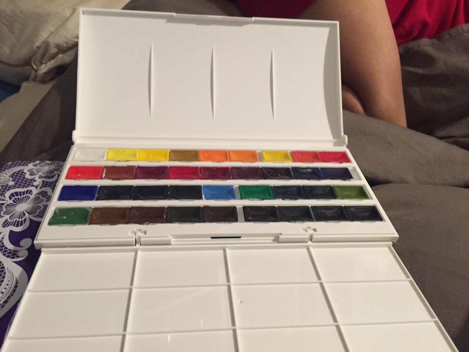 White Nights Professional Watercolor Set 36 Full Pans of Extra Fine Artist Grade Pigments, Vibrant Lightfast Colors in Durable Plastic Box by Nevskaya Palitra customer photo 1