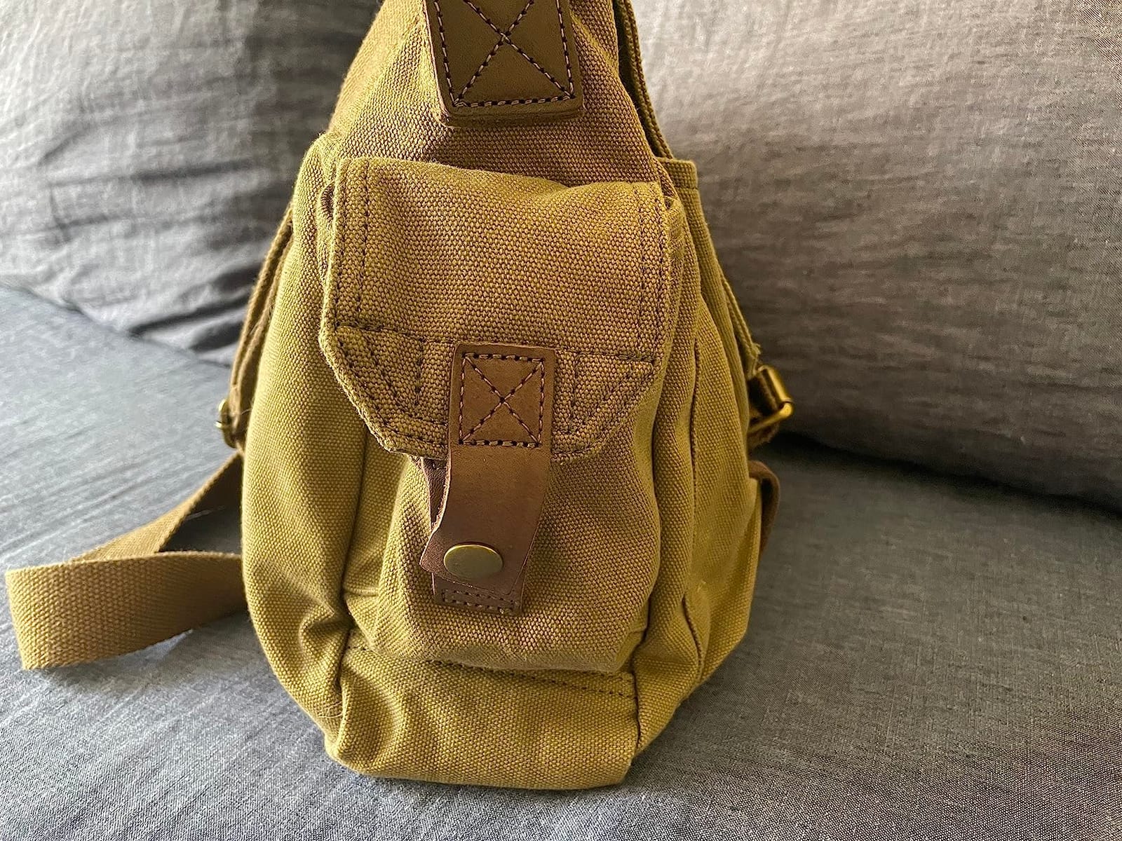 GOOTIUM Canvas Messenger Bag - Small Vintage Shoulder Purse Crossbody Satchel customer photo 2
