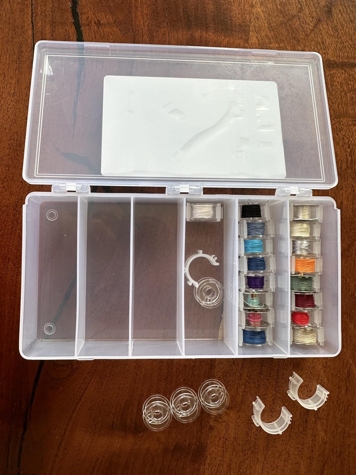 ArtBin 8156AB Large Bobbin Box, Sewing Bobbin Organizer, [1] Plastic Storage Case, Clear customer photo 1