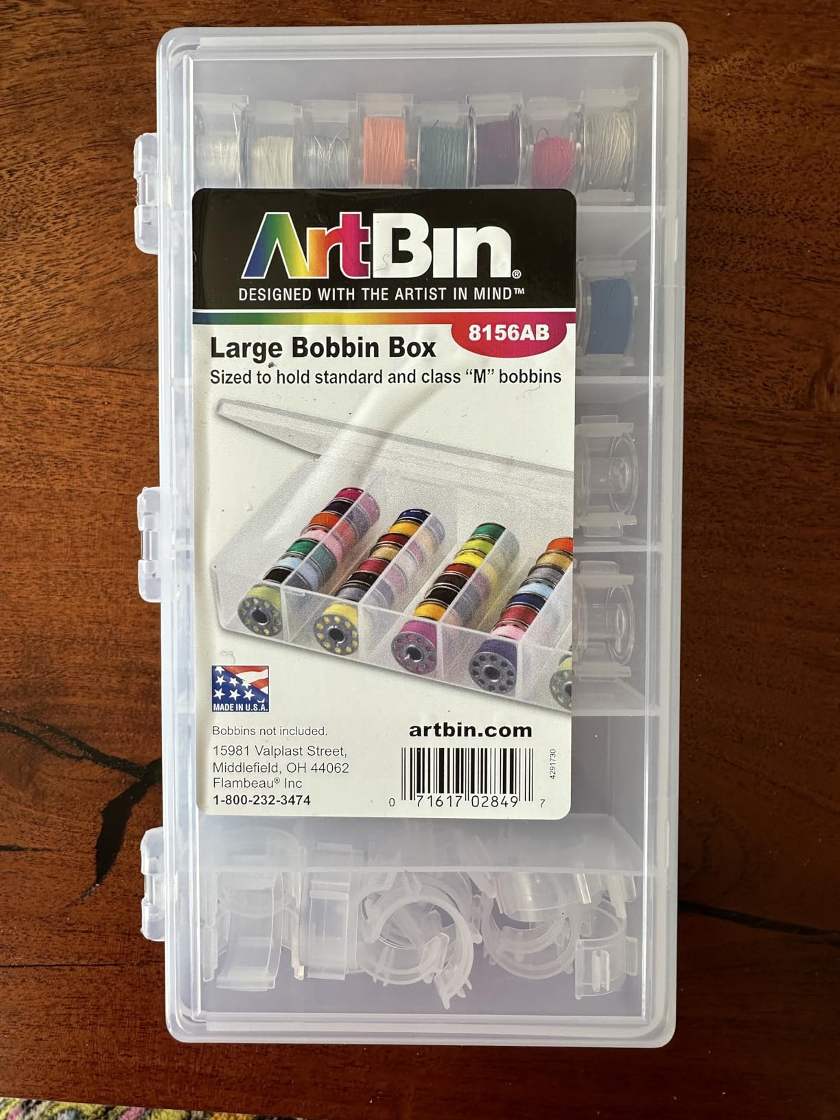 ArtBin 8156AB Large Bobbin Box, Sewing Bobbin Organizer, [1] Plastic Storage Case, Clear customer photo 2
