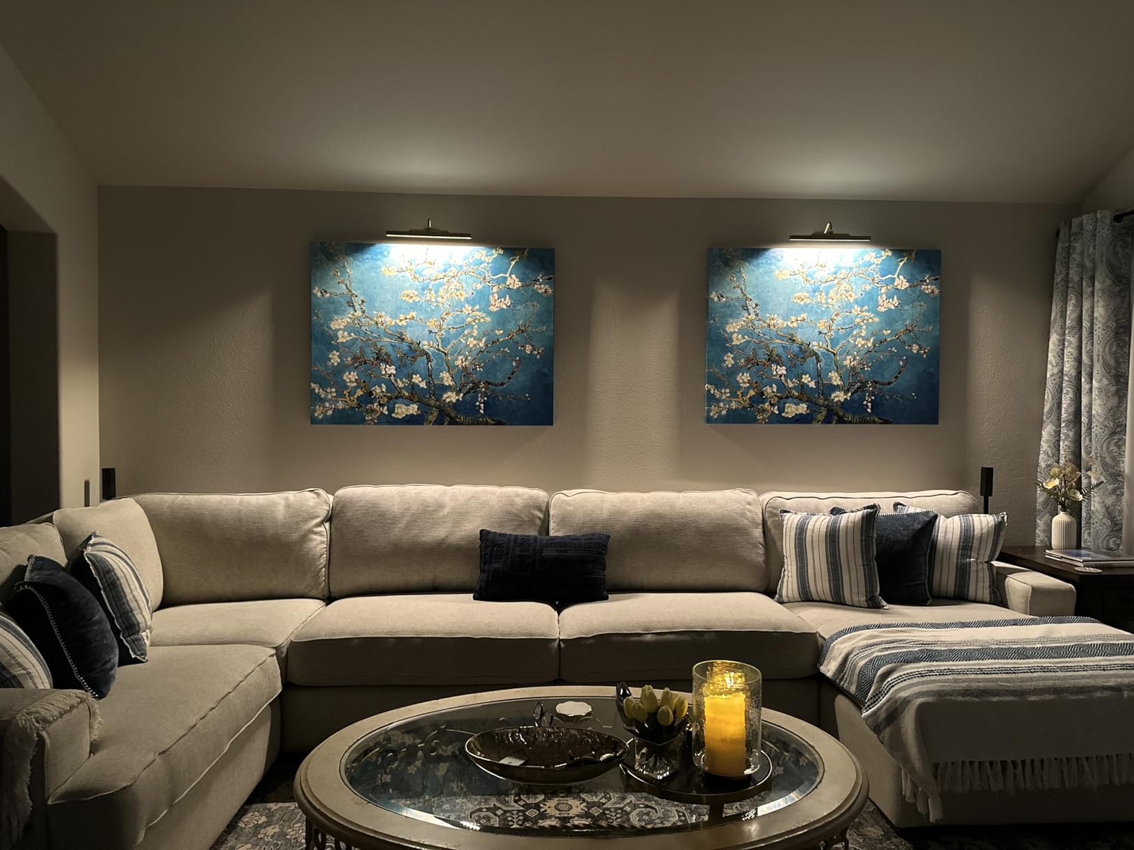 Wieco Art Almond Blossom Modern Framed Floral Giclee Canvas Prints By Van Gogh Famous Oil Paintings Reproduction Flowers Pictures on Canvas Wall Art Ready to Hang for Bedroom Home Decorations customer photo 1