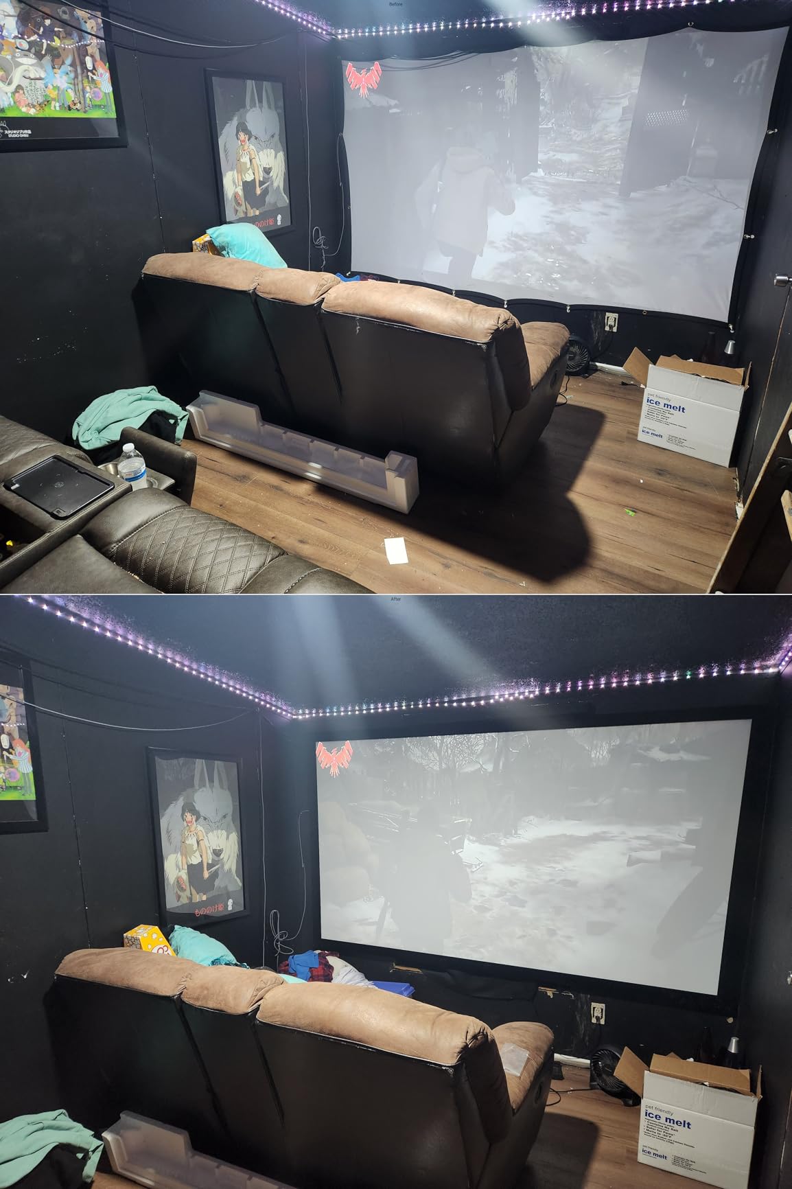 Silver Ticket Products STR Series 6 Piece Home Theater Fixed Frame 4K / 8K Ultra HD, HDTV, HDR & Active 3D Movie Projection Screen, 16:9 Format, 110