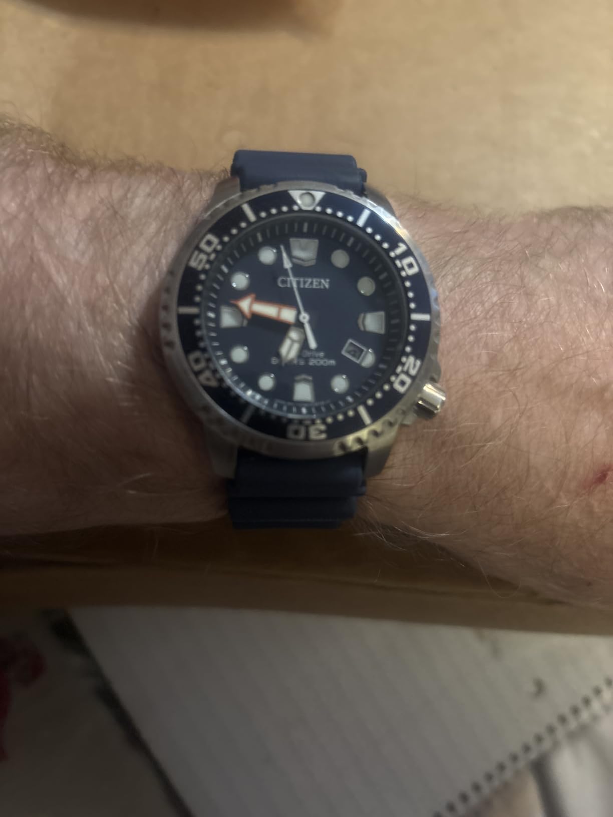 CITIZEN Promaster Dive Eco-Drive Watch, 3-Hand Date, ISO Certified, Luminous Hands and Markers, Rotating Bezel customer photo 2