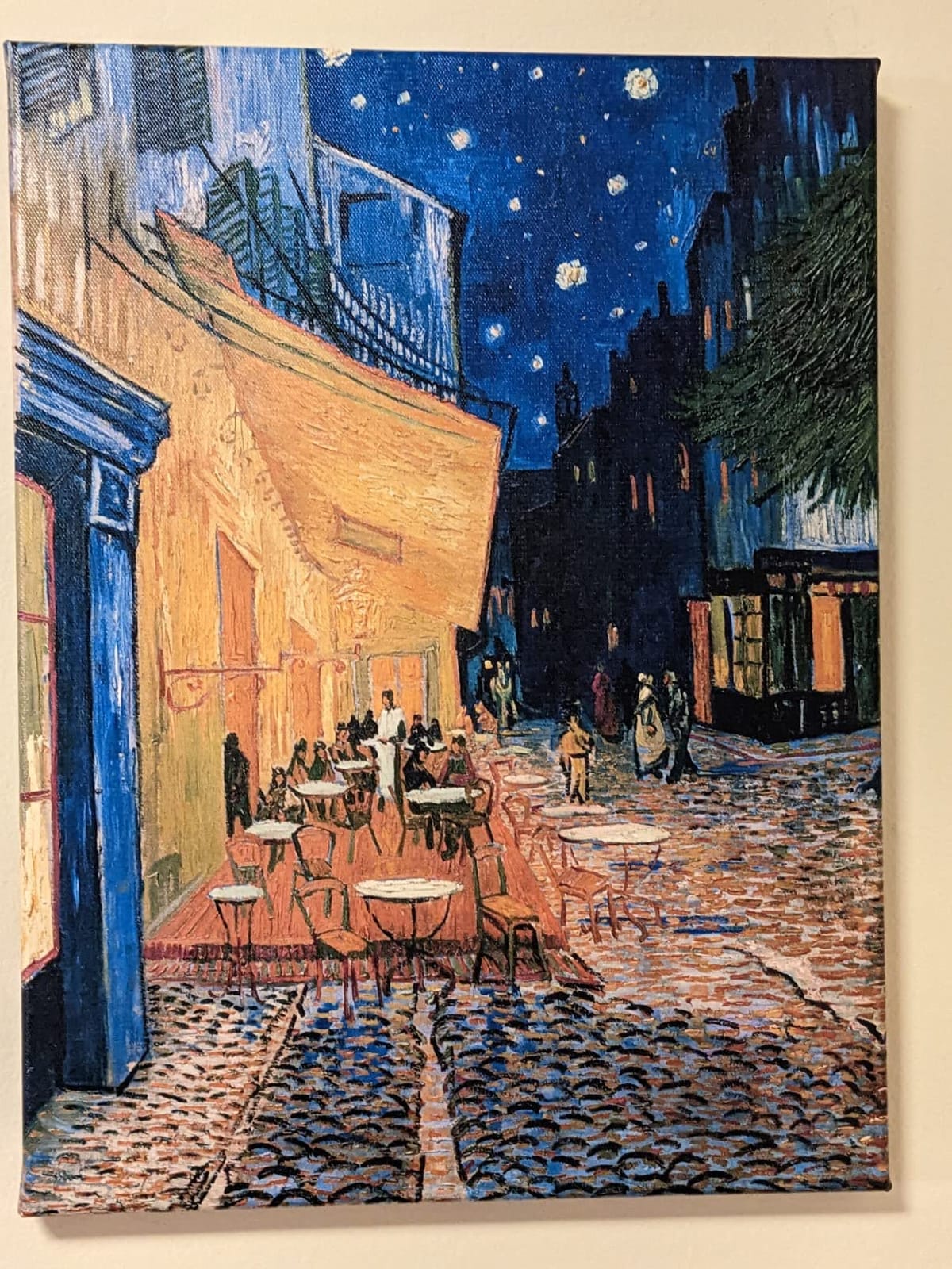 Wieco Art Cafe Terrace at Night Modern Stretched and Framed Giclee Canvas Prints Van Gogh Oil Paintings Reproduction Cityscape Picture on Canvas Wall Art Ready to Hang for Bedroom Home Decor customer photo 1