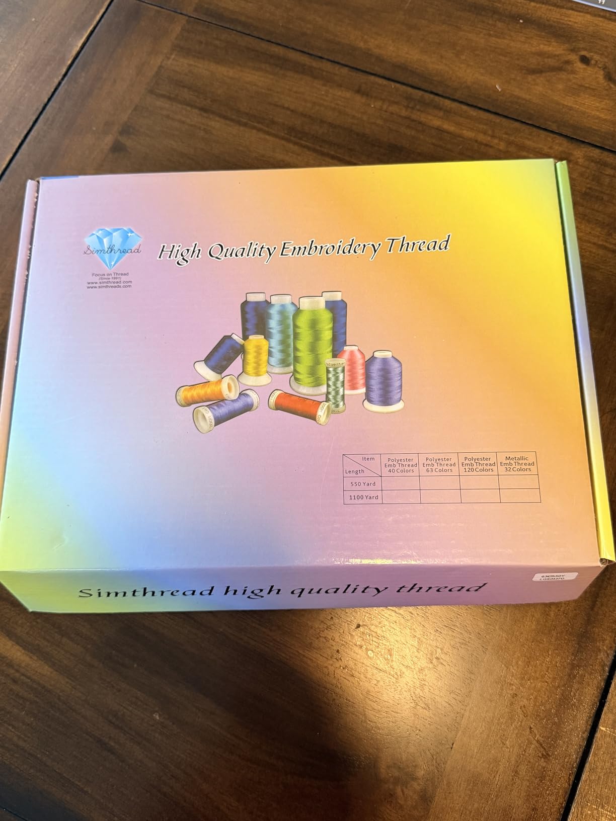 Simthread 63 Colors Polyester Embroidery Machine Thread Kit customer photo 1