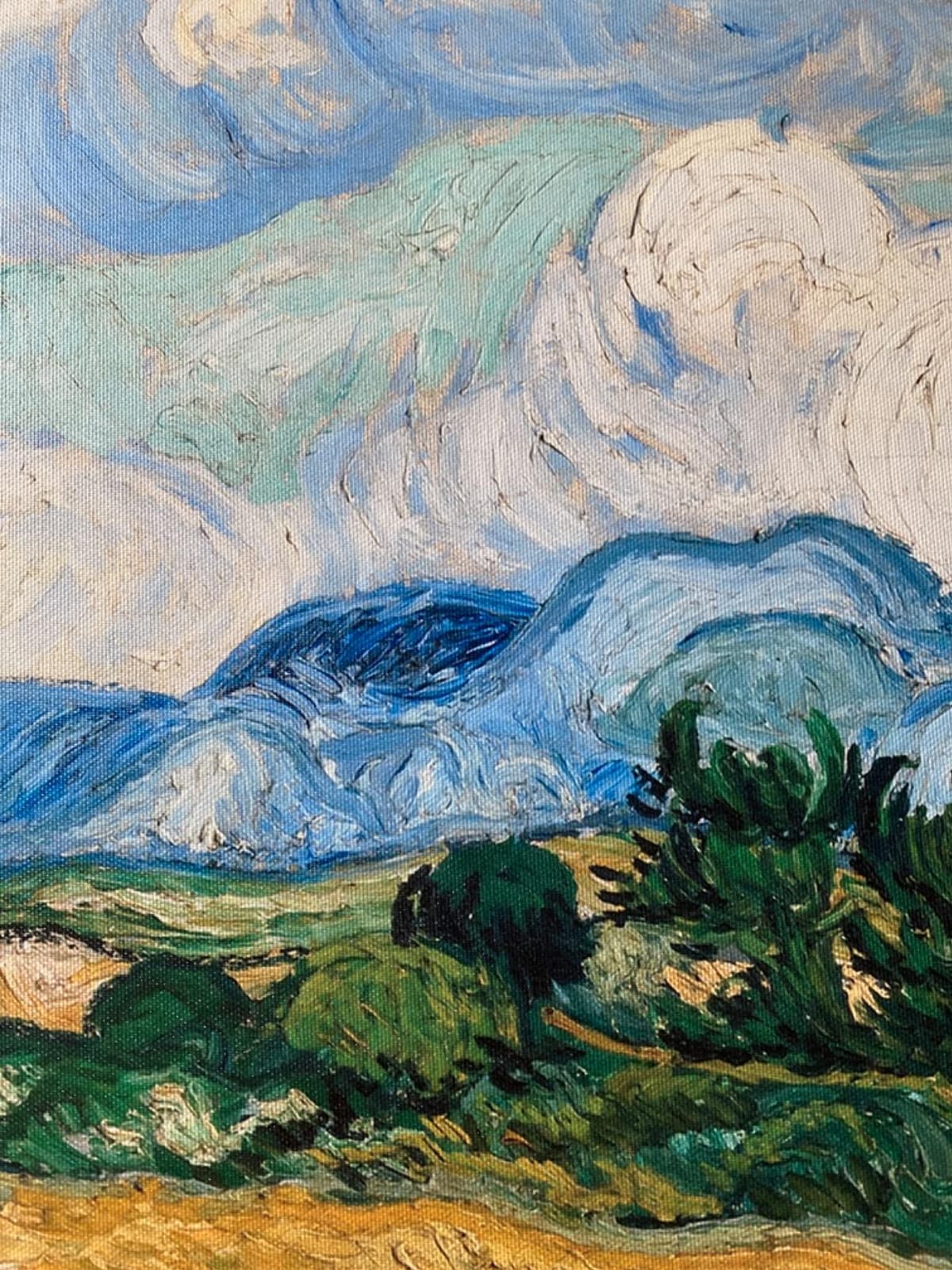 Wieco Art Wheat Field with Cypresses by Van Gogh Famous Oil Paintings Reproduction Modern Landscape Canvas Prints Artwork Pictures on Canvas Wall Art for Home Office Decorations customer photo 2