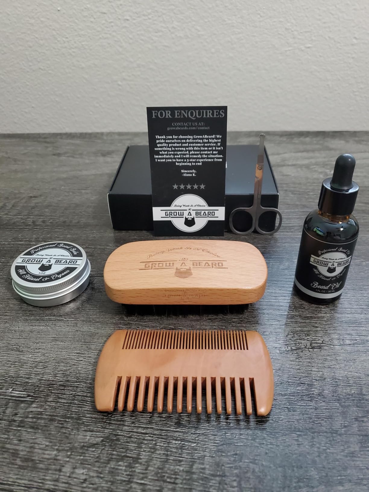 Beard Brush For Men & Beard Comb Set w/Mustache Scissors Grooming Kit, Natural Boar Bristle Brush, Dual Action Wood Comb, And Travel Bag Great For Christmas Gift customer photo 1