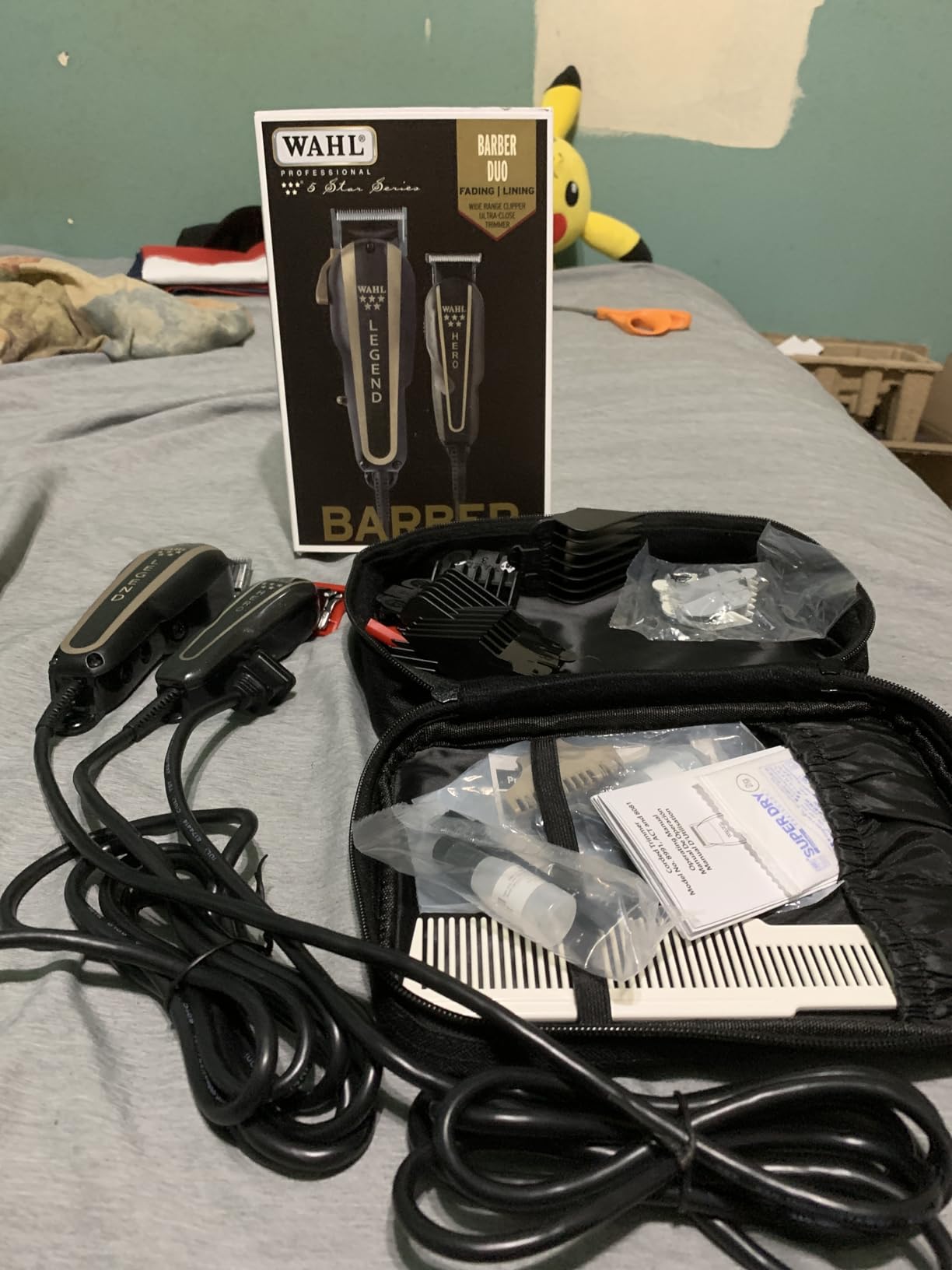 Wahl Professional 5 Star Barber Combo, Corded Legend Clipper & Hero Trimmer | V9000 Clipper Motor & Rotary T-Blade Trimmer for Fading, Blending & Detailing, 8 Clipper & 3 Trimmer Guides, Model 8180 customer photo 2