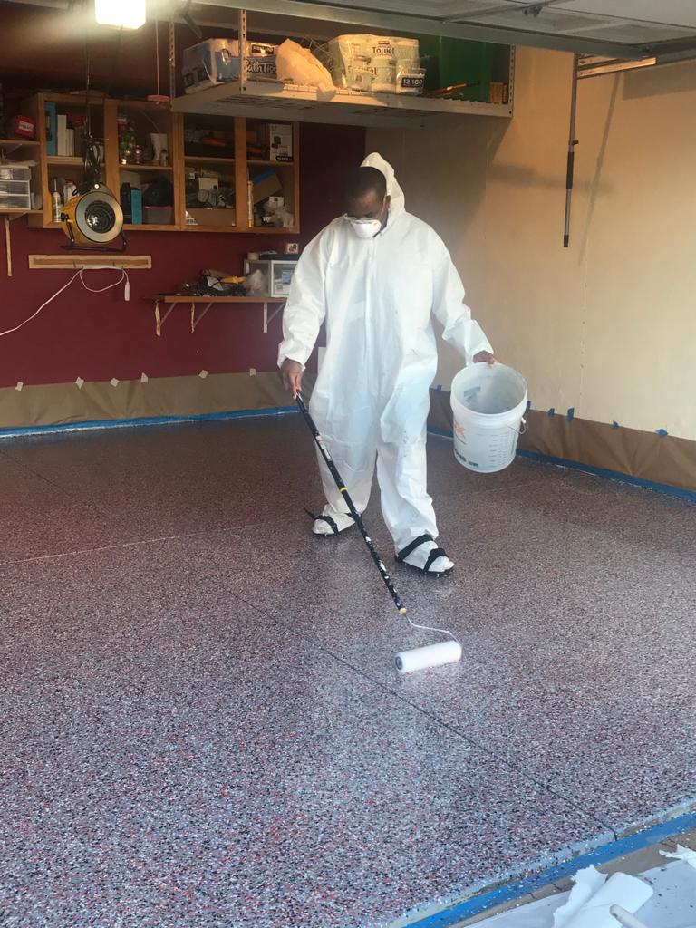 Colored Epoxies 10025 White Garage Floor Epoxy Kit, 3 Epoxy Resin Gallon | Made in USA, 100% Solids, Self-Leveling Epoxy Floor Coating for Concrete & Plywood, Zero VOC, Abrasion & Chemical Resistant customer photo 2