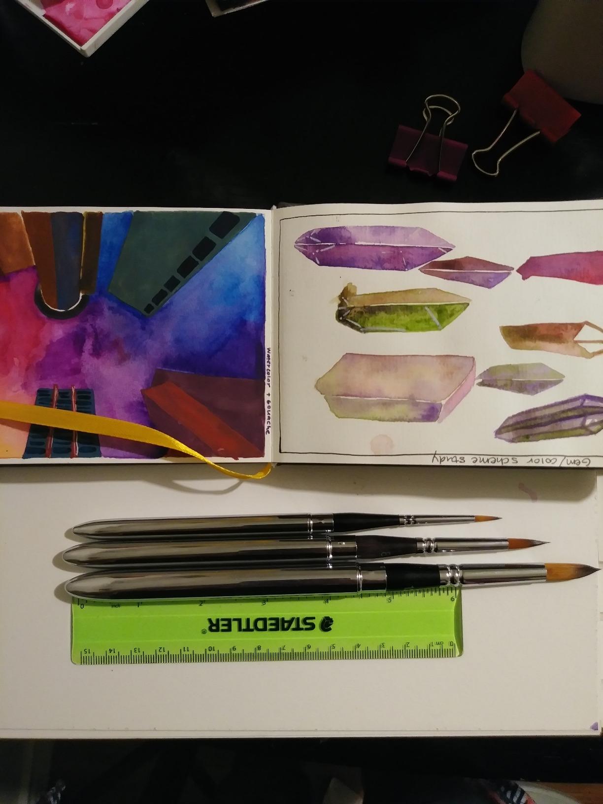 Travel Watercolor Brushes, Golden Maple 3pcs Watercolor Travel Brushes with Leather Pouch - Pointed Round for Watercolor Acrylics Gouache Ink Painting customer photo 2