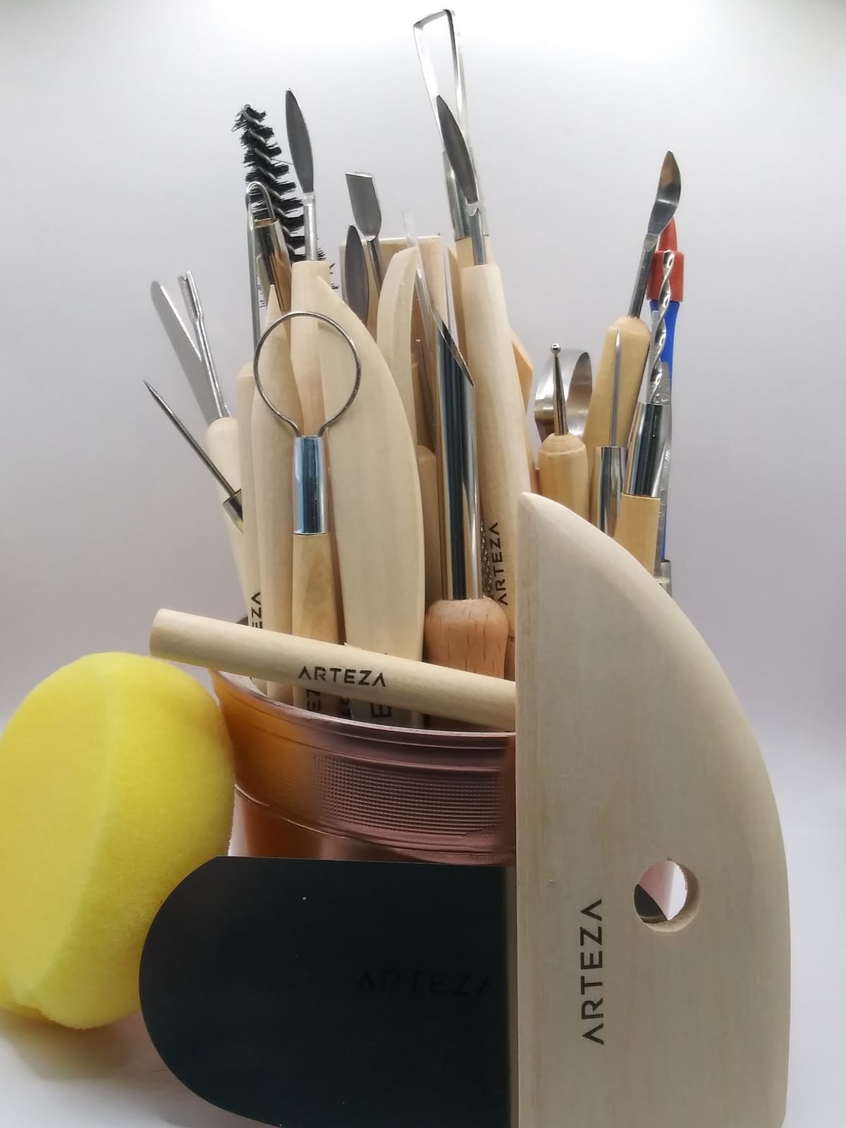 ARTEZA Pottery & Sculpting Tools, 42-Piece Clay Tools Set with Wooden Handles & Steel Tips for Polymer Clay, Ceramics, Carving, Modeling, Shaping & Smoothing customer photo 1