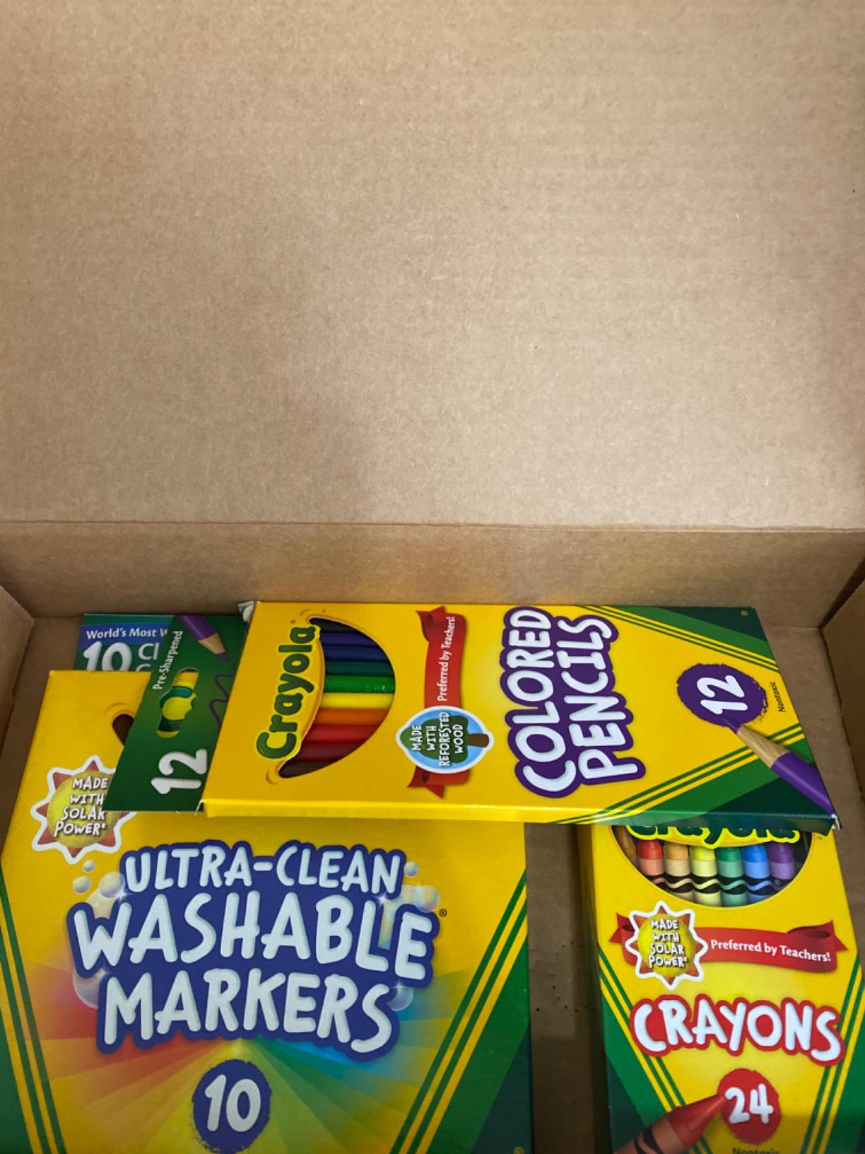 Crayola Back To School Supplies, Grades 3-5, Ages 7, 8, 9, 10, Contains 24 Crayons, 10 Washable Broad Line Markers, and 12 Colored Pencils [Amazon Exclusive] customer photo 1