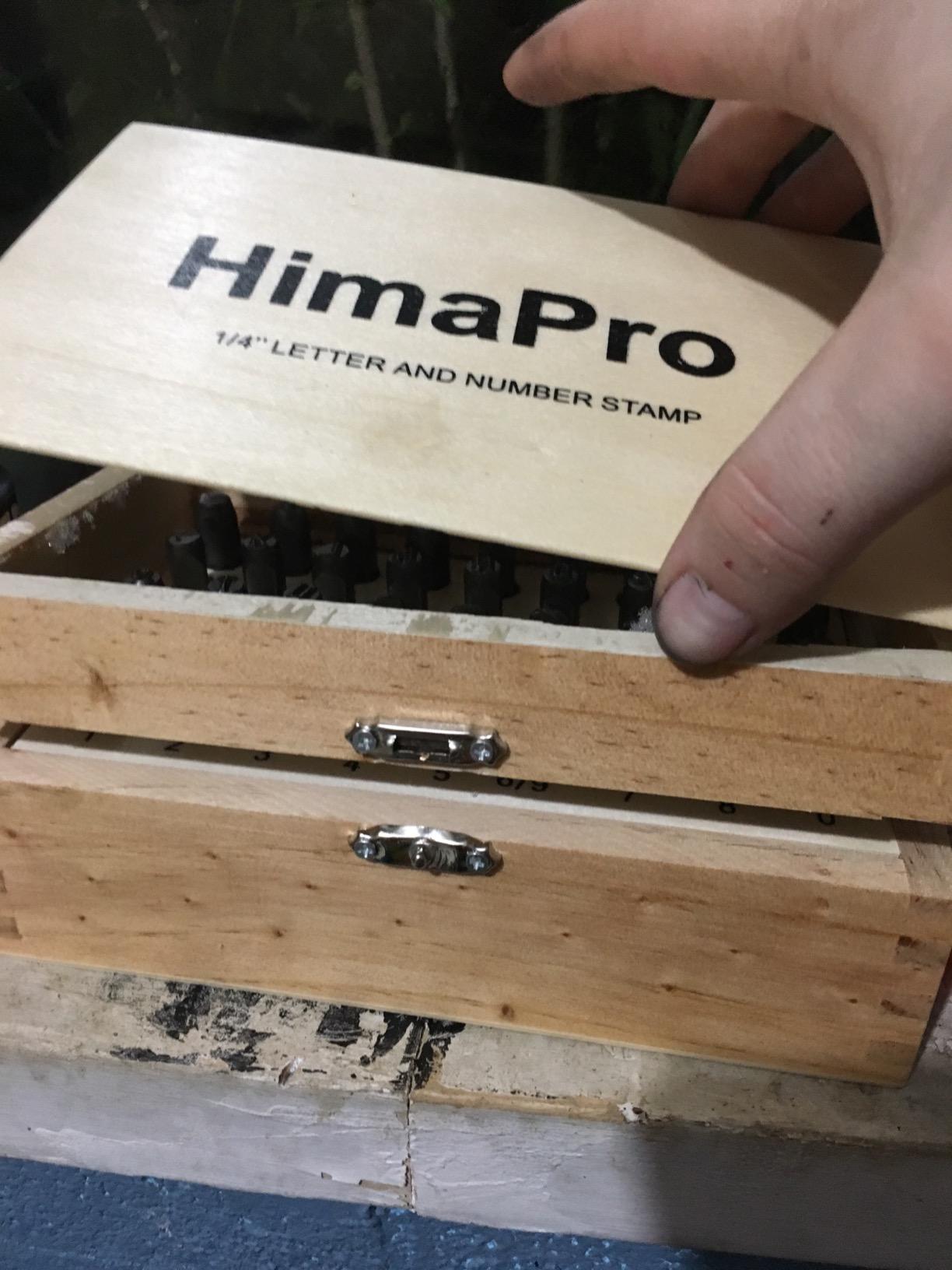 HimaPro Letter and Number Stamp Set 36pcs 40Cr Alloy Steel Metal Stamp Number & Letter Punch Set in a Wooden case (3mm 1/8 Inch) customer photo 1