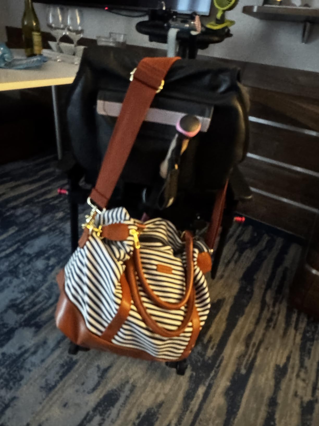 BAOSHA HB-28 Ladies Women Canvas Travel Weekender Bag Overnight Carry-on Duffel Tote Bag customer photo 1