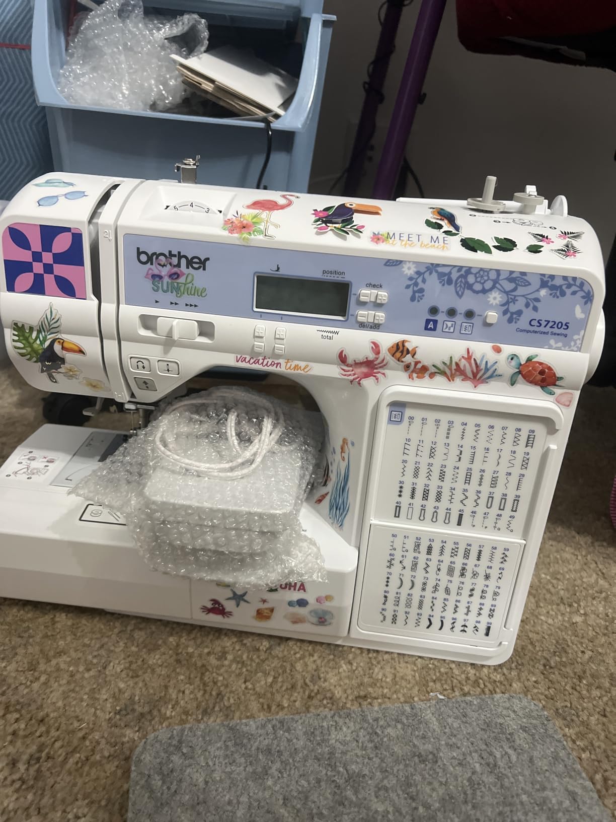 Brother CS7205 Computerized Machine, 150 Built Stitches, 1 Font, Wide Table, 11 Sewing Feet, White | 150 Built Stitches, 1 Font, Wide Table, 11 Sewing Feet customer photo 2