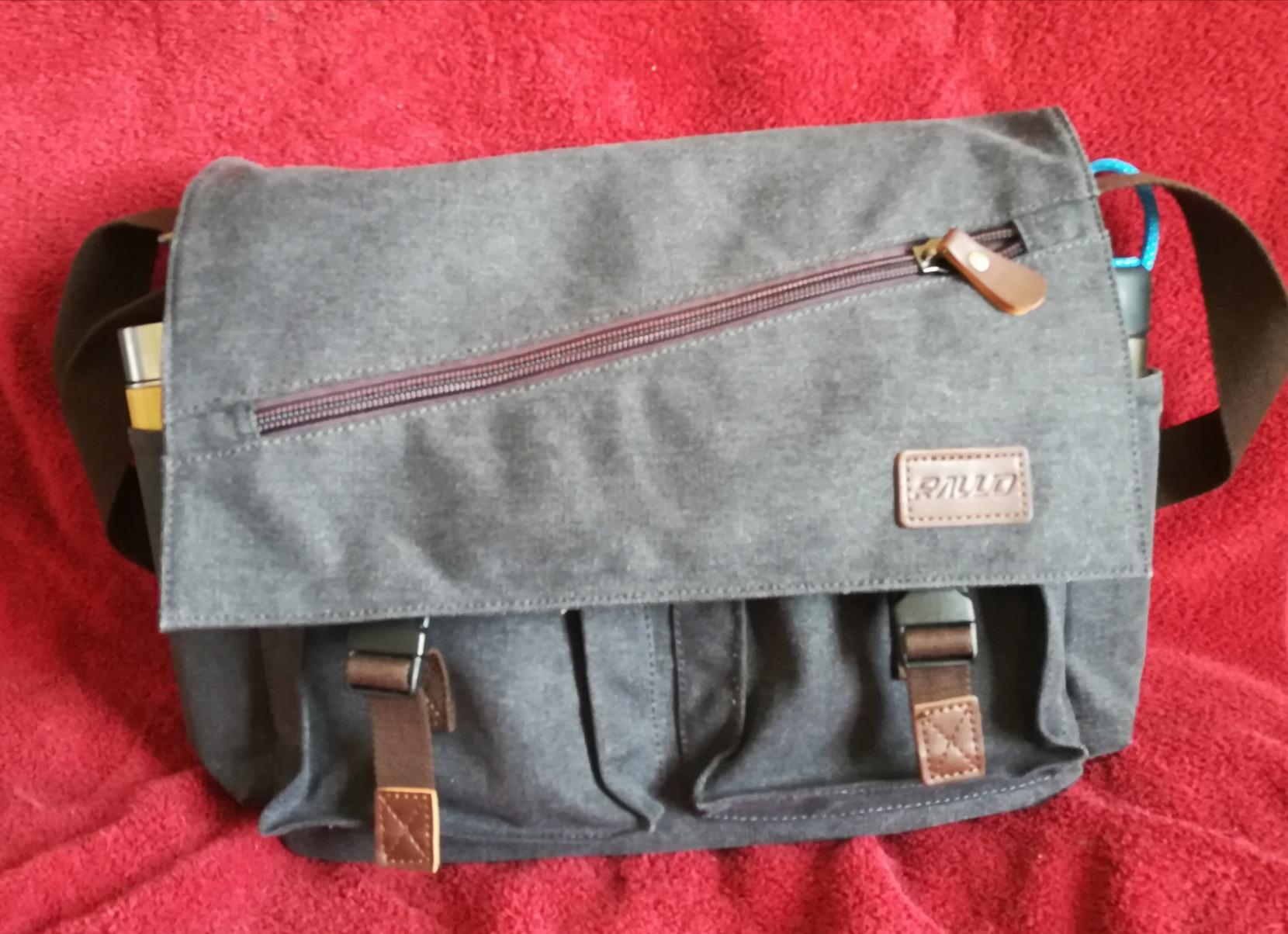 Messenger Bag for Men,Water Resistant Canvas Satchel 14 15.6 17 Inch Laptop Briefcases Business Shoulder Bag by RAVUO customer photo 1