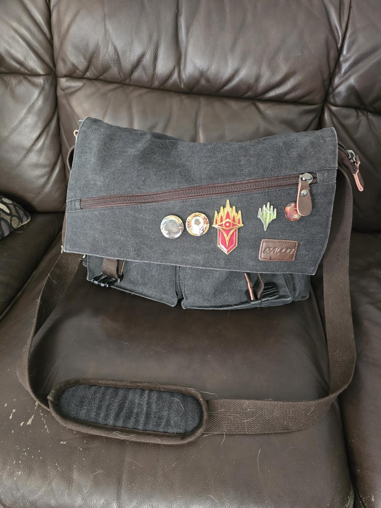 Messenger Bag for Men,Water Resistant Canvas Satchel 14 15.6 17 Inch Laptop Briefcases Business Shoulder Bag by RAVUO customer photo 2