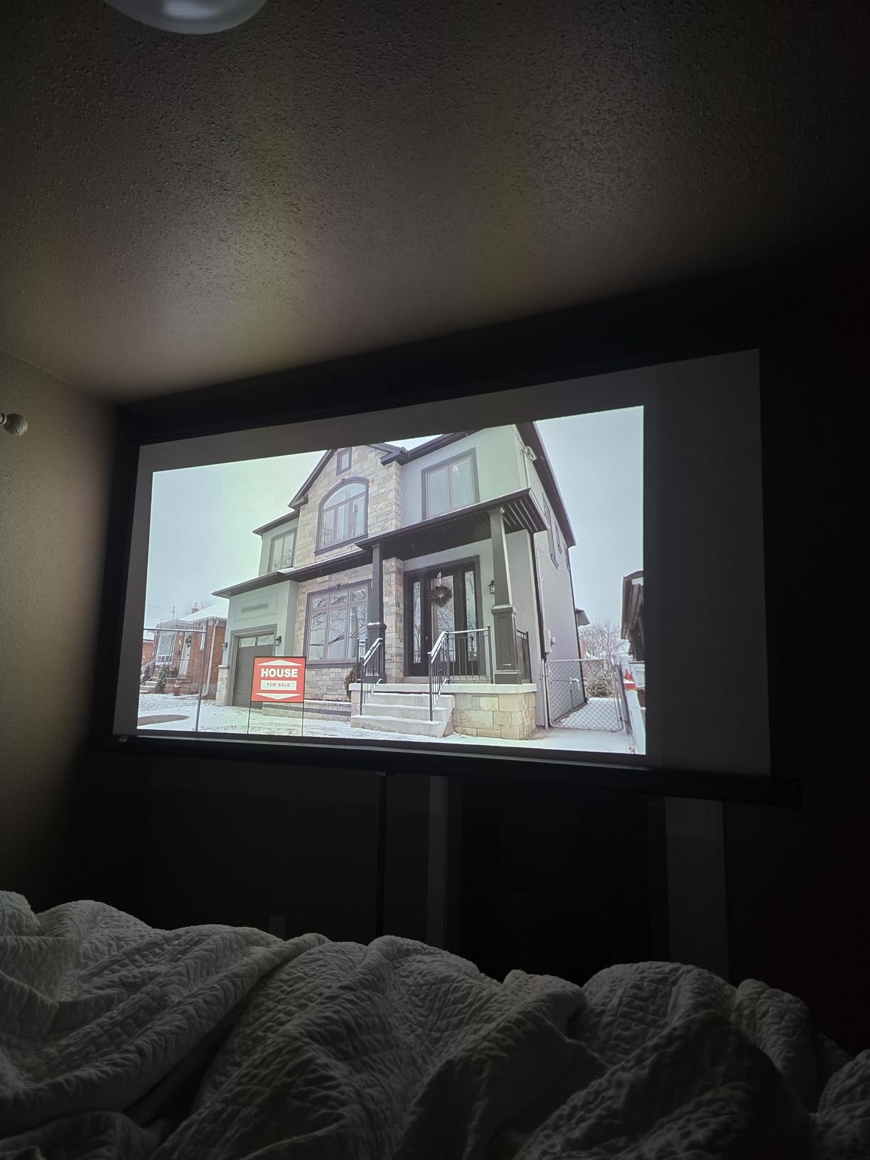Projector Screen with Stand 100 inch 16:9 for Movies & Presentations customer photo 1