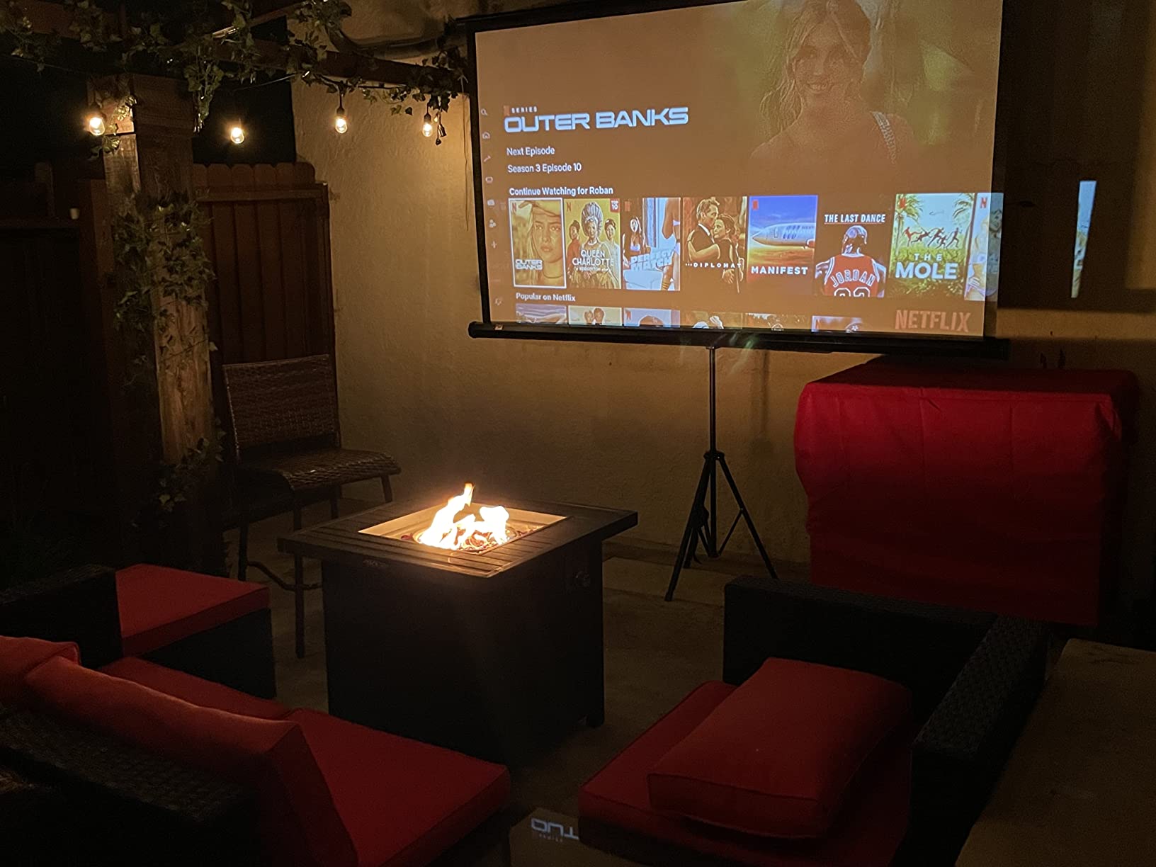 Projector Screen with Stand 100 inch 16:9 for Movies & Presentations customer photo 2