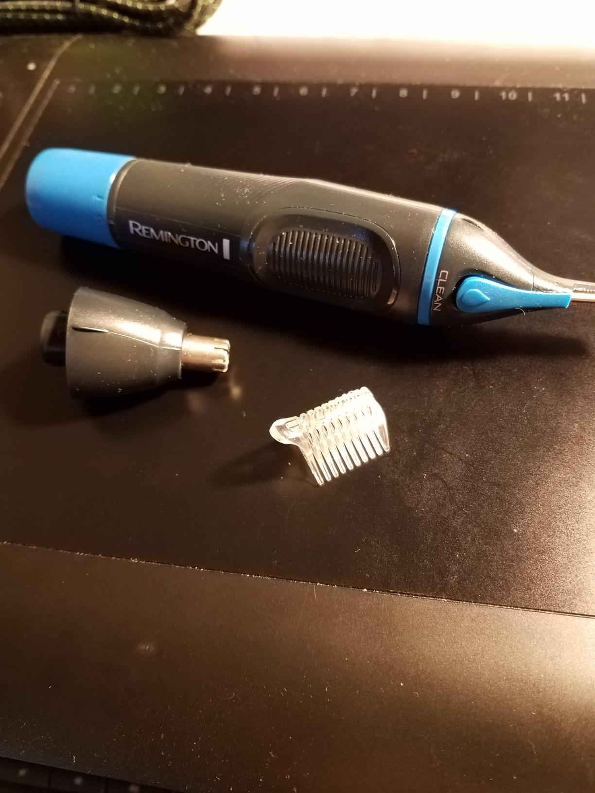 Remington Nose, Ear & Eyebrow Trimmer, Waterproof Groomer | CLEANBoost Easy-Clean System, Rotary and Detail Heads, Eyebrow Comb Included, for wet or dry facial hair detailing customer photo 1