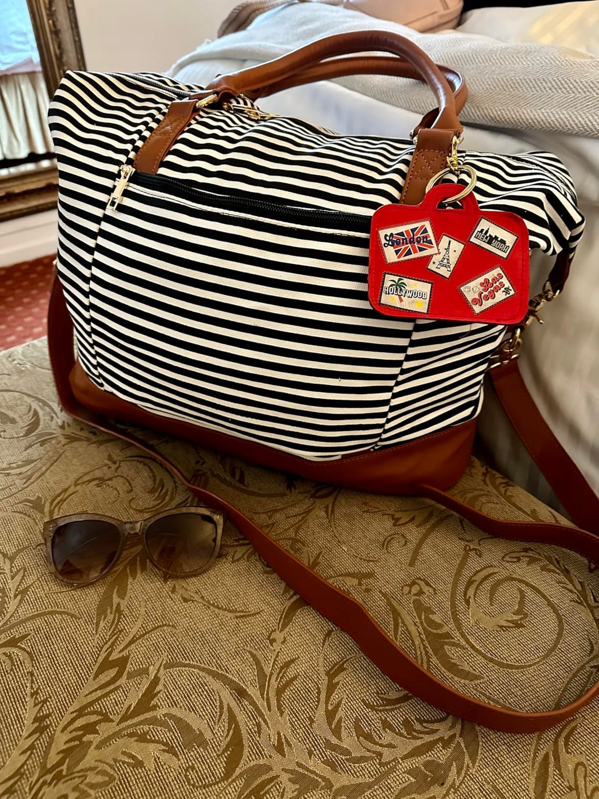 Bluboon Travel Tote Bags with Zipper Ladies Canvas Bag Weekender Overnight Bag for Women Carry on Duffel Bag Trolley Sleeve customer photo 1