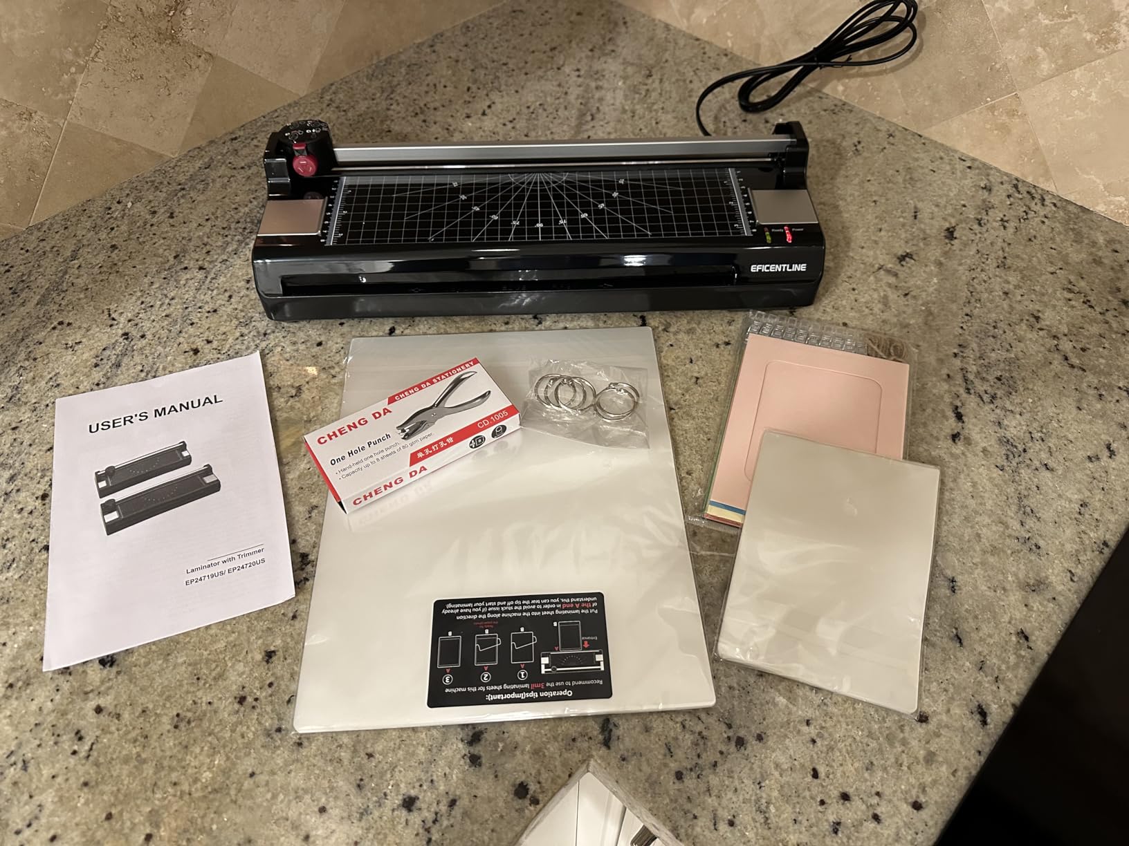 Laminator Machine for A3/A4/A6, YE381 13inch Thermal & Cold Laminating Machine for Home Office School Teacher Use with 50 Pouches, Paper Trimmer and Corner Rounder | YE381 Thermal & Cold Laminating Machine for Home Office School Teacher Use , Built in Paper Trimmer and Corner Rounder customer photo 1