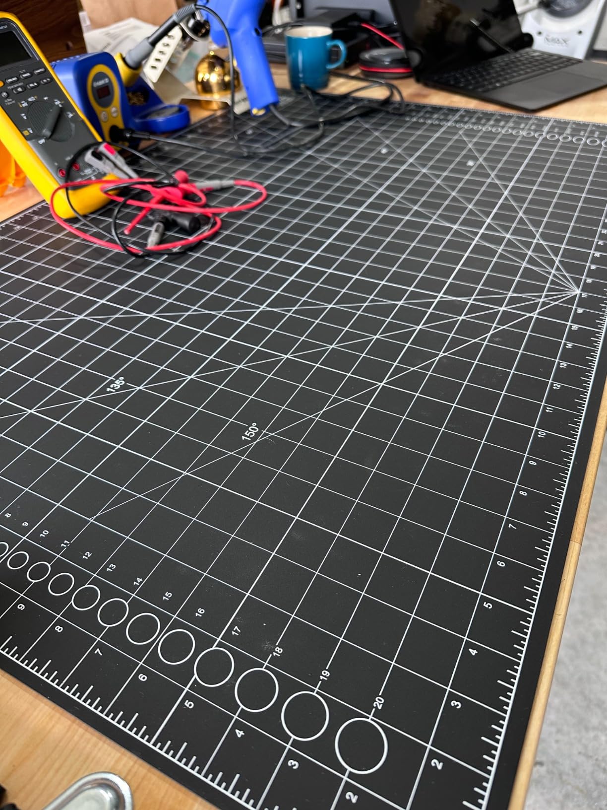 XNM Premium Self Healing Cutting Mat - 24 Inches by 36 inches - A1, 3 Layer Quality PVC Construction - Dual Sided, Imperial and Metric Grid Lines - Perfect for Cutting, Sewing, and Crafts customer photo 2