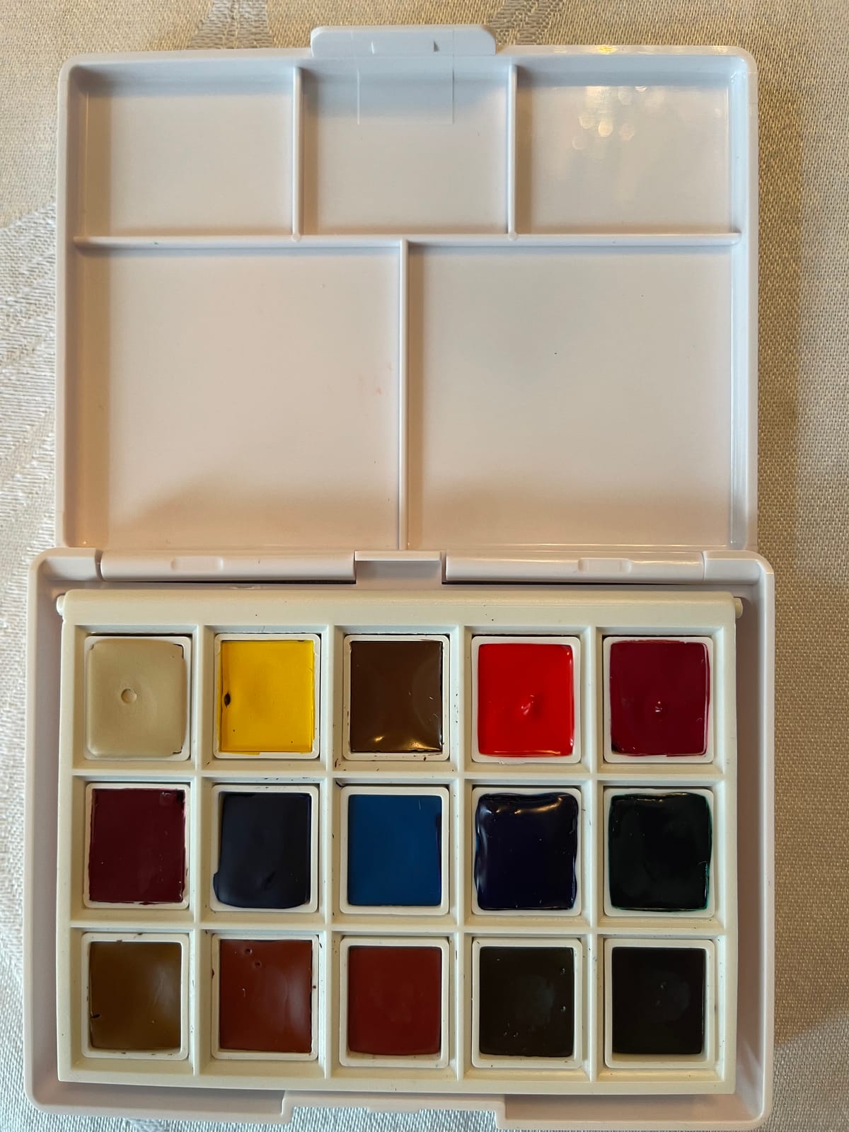 DANIEL SMITH Hand Poured Watercolor, Half Pans, Ultimate Mixing Set with 15 Watercolor Half Pans, 15 Empty Half Pans, 2 Plastic Travel Cases (total 32 pieces) 285650009 customer photo 1