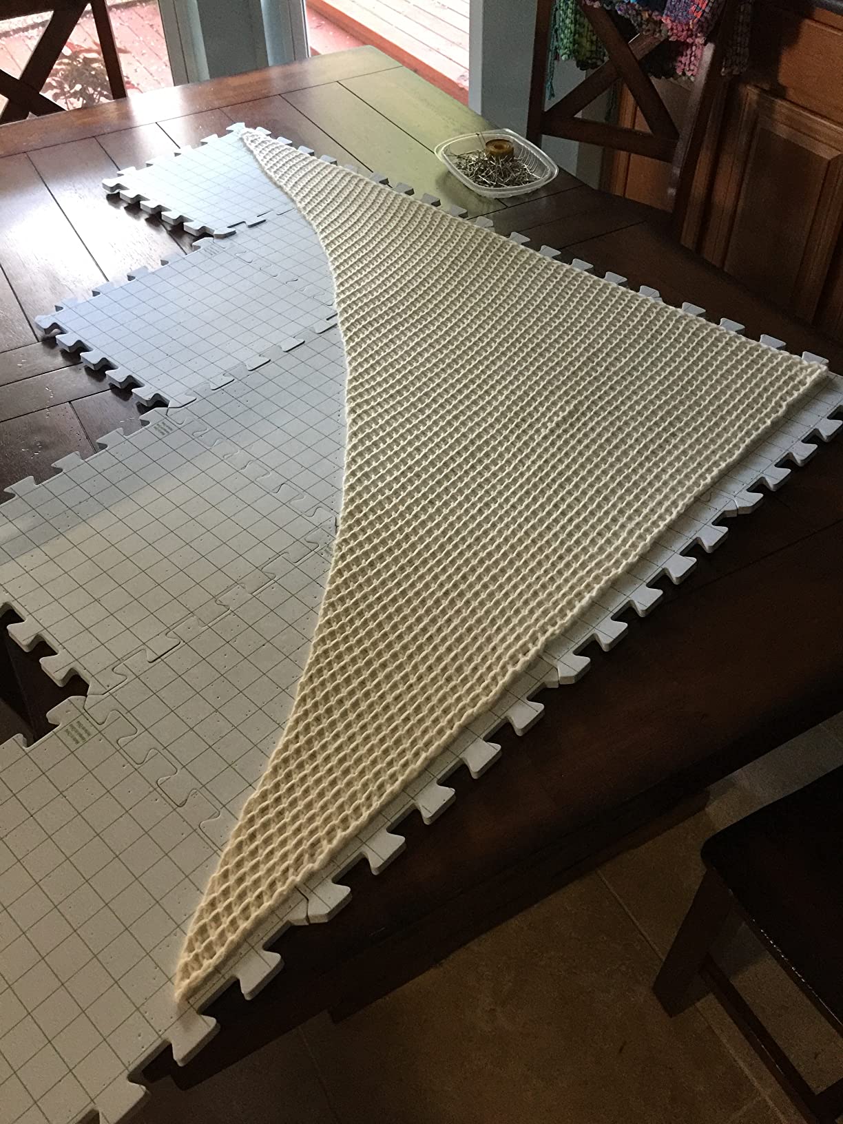 Boye Interlocking Blocking Boards for Knitting, Crochet & Needlepoint, 4-Piece Set, Grid-Lined Foam Mats for Wet & Dry Blocking, for Beginners & Experts, 12” x 12” customer photo 2