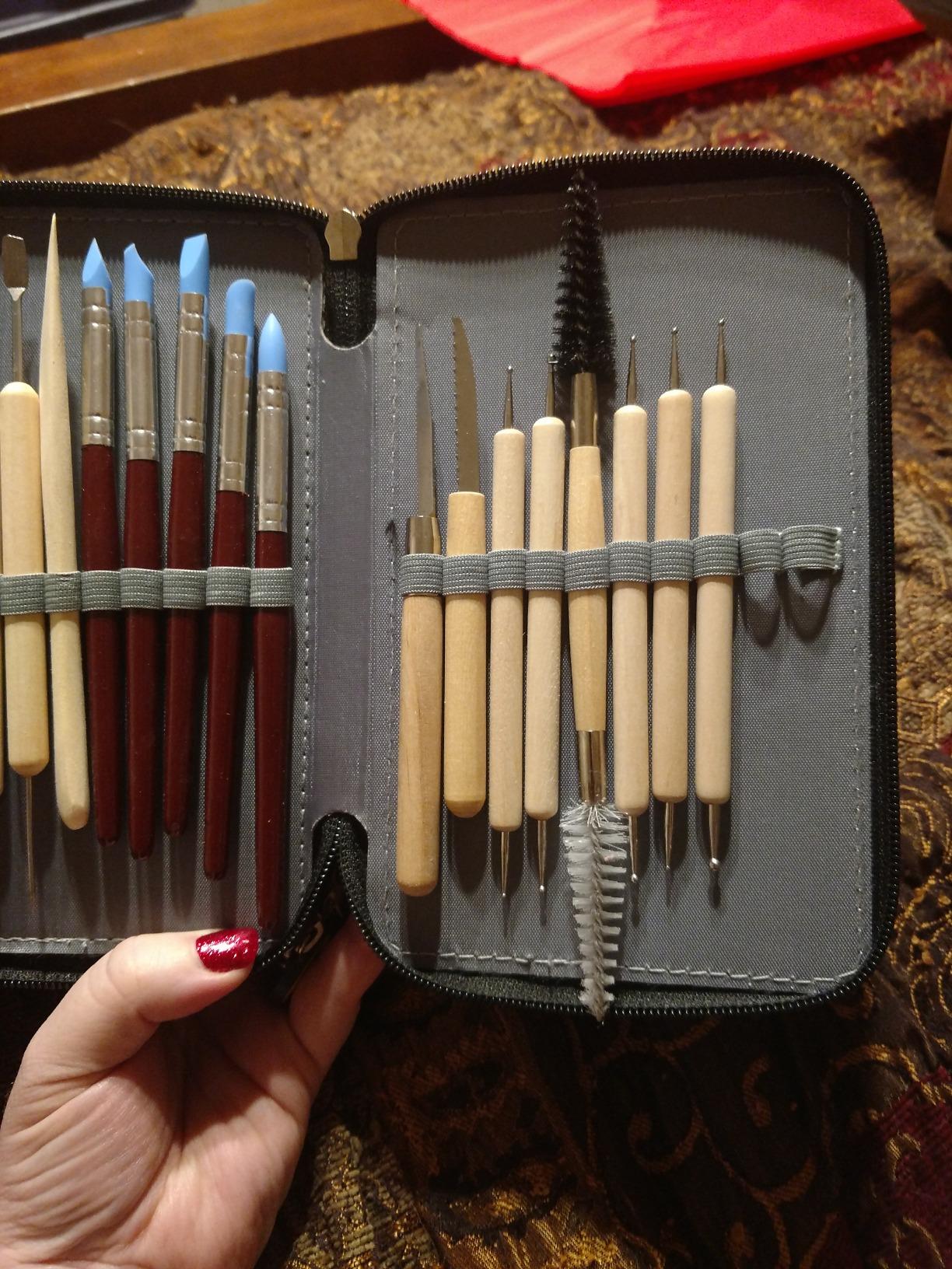 Blisstime 42pcs Pottery Tools, Clay Sculpting Tool Kit Air Dry Clay Tools, Clay Kit for Pottery Wheel, DIY Arts and Crafts customer photo 2