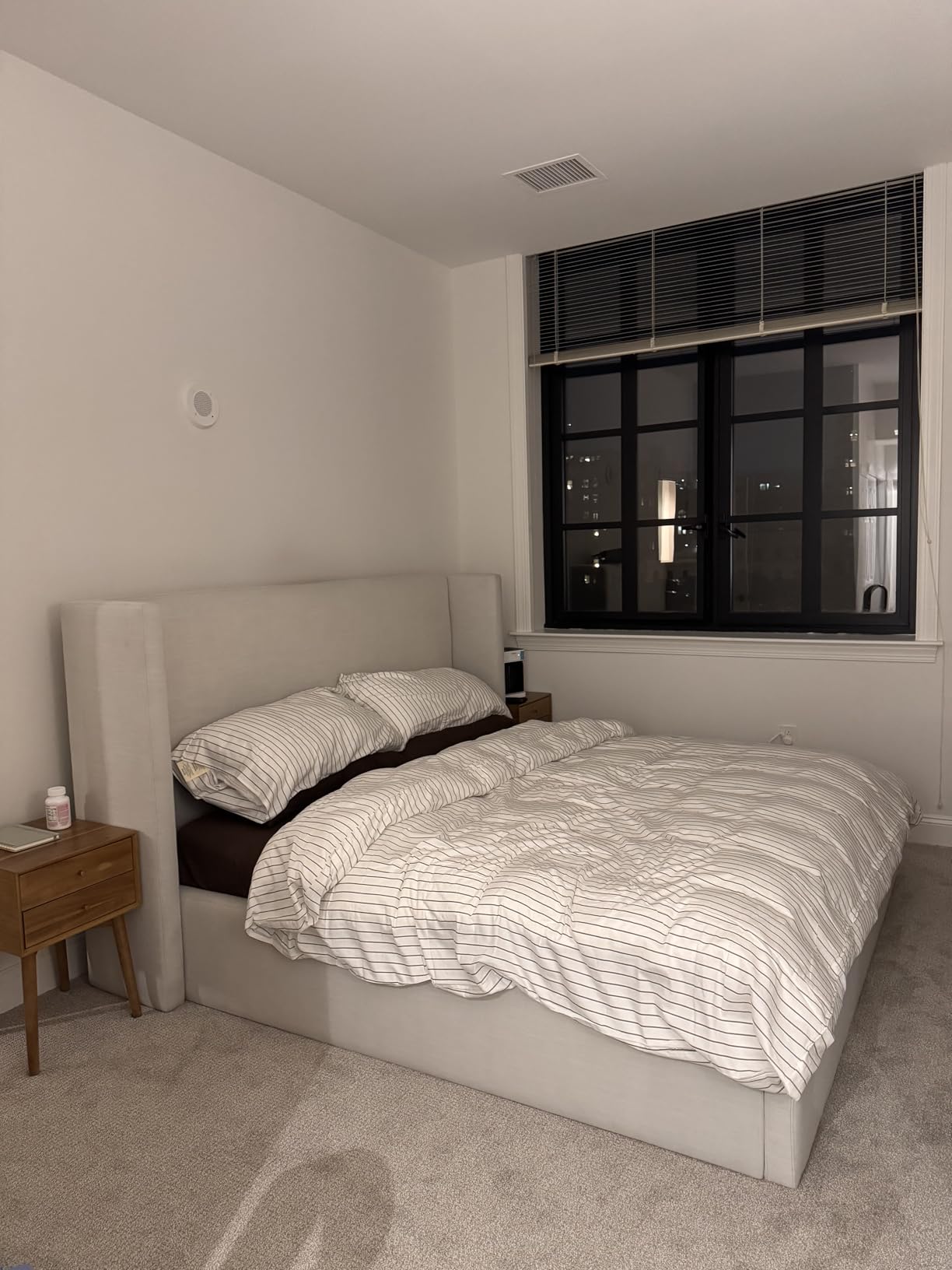 JELLYMONI 100% Cotton Classic Striped King Duvet Cover Set, Grey customer photo 1