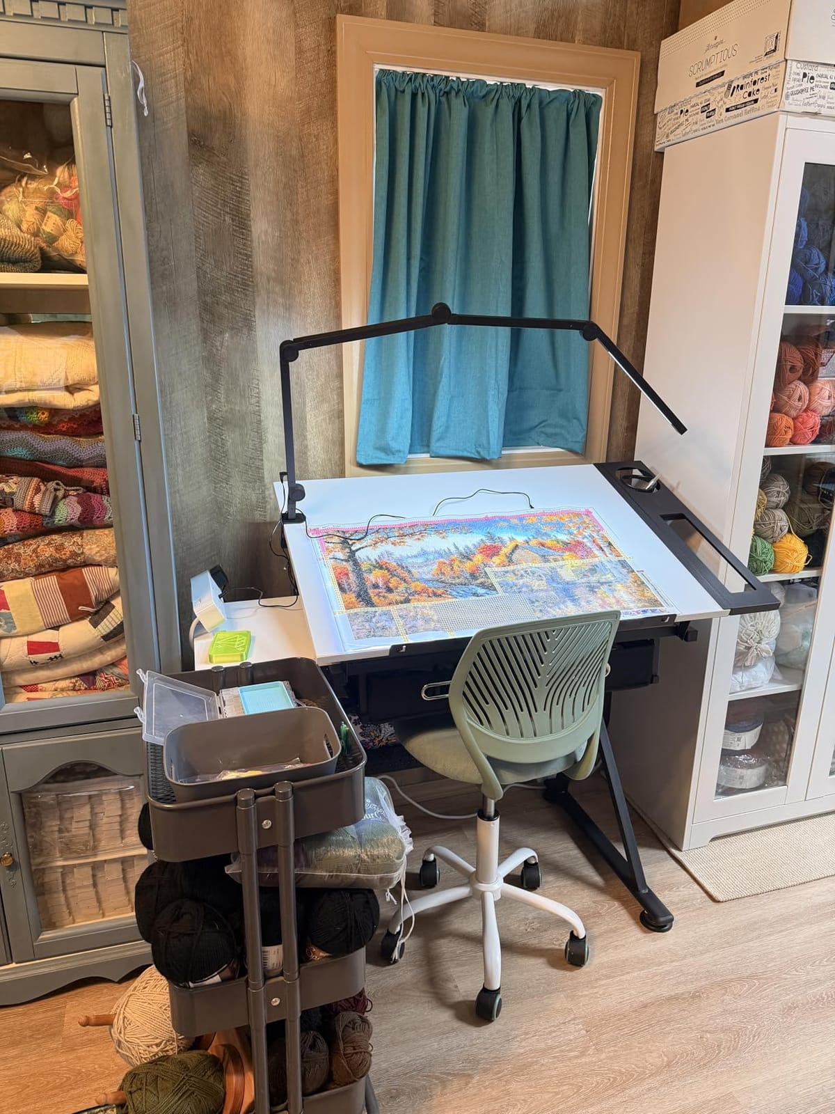 Yaheetech Adjustable Drafting Table Art Desk, Storage Drawers & Stool, Wood customer photo 2
