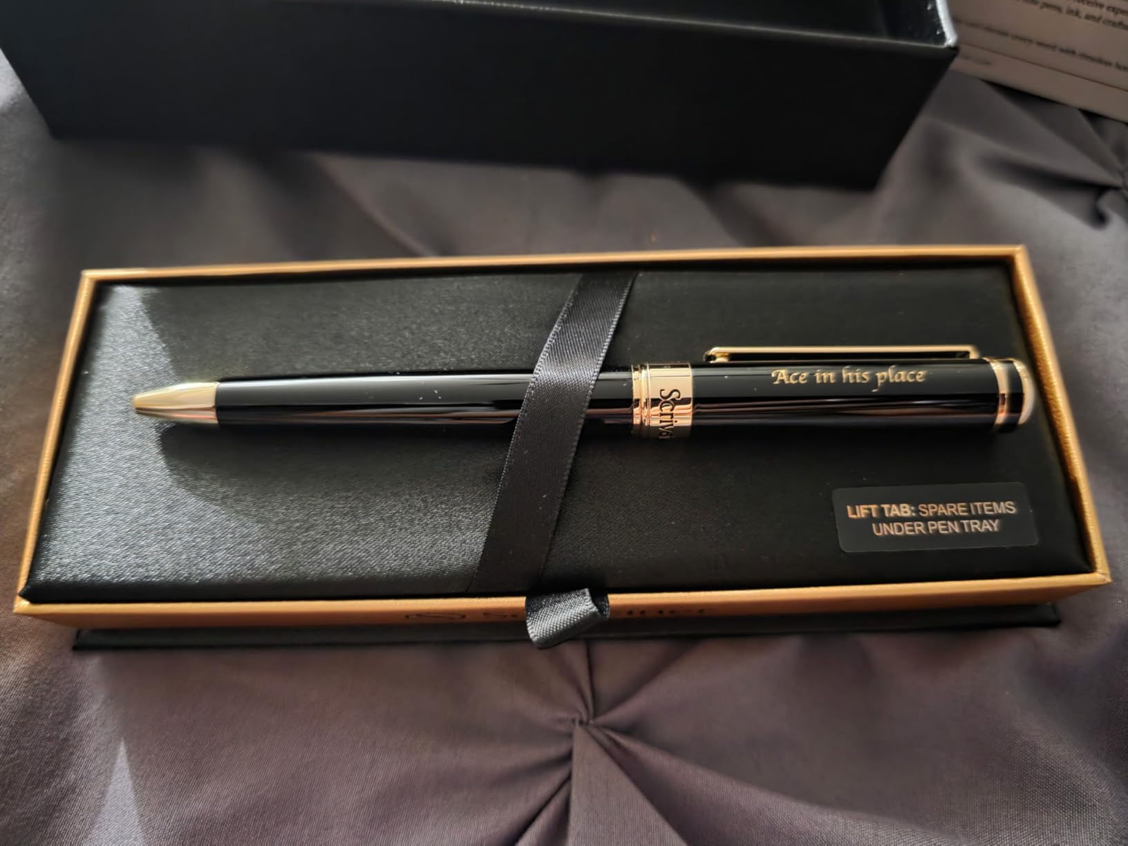 Scriveiner Black Lacquer Ballpoint Pen -Stunning Luxury Pen, Real Gold Plating, Schmidt Black Refill, Best Gift Set for Men & Women, Professional Executive Office, Nice Fancy Designer Pens customer photo 2