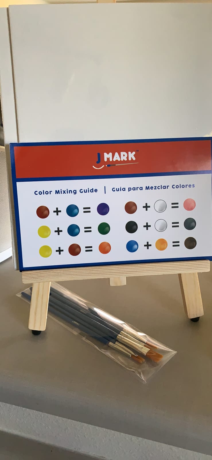 J MARK Paint and Canvas Set – Mini Canvas Acrylic Painting Kit with Wooden Easel, Canvases, Acrylic Paint, Brushes & Palette, Canvas Paint Set, Painting Kit for Adults & Kids customer photo 2