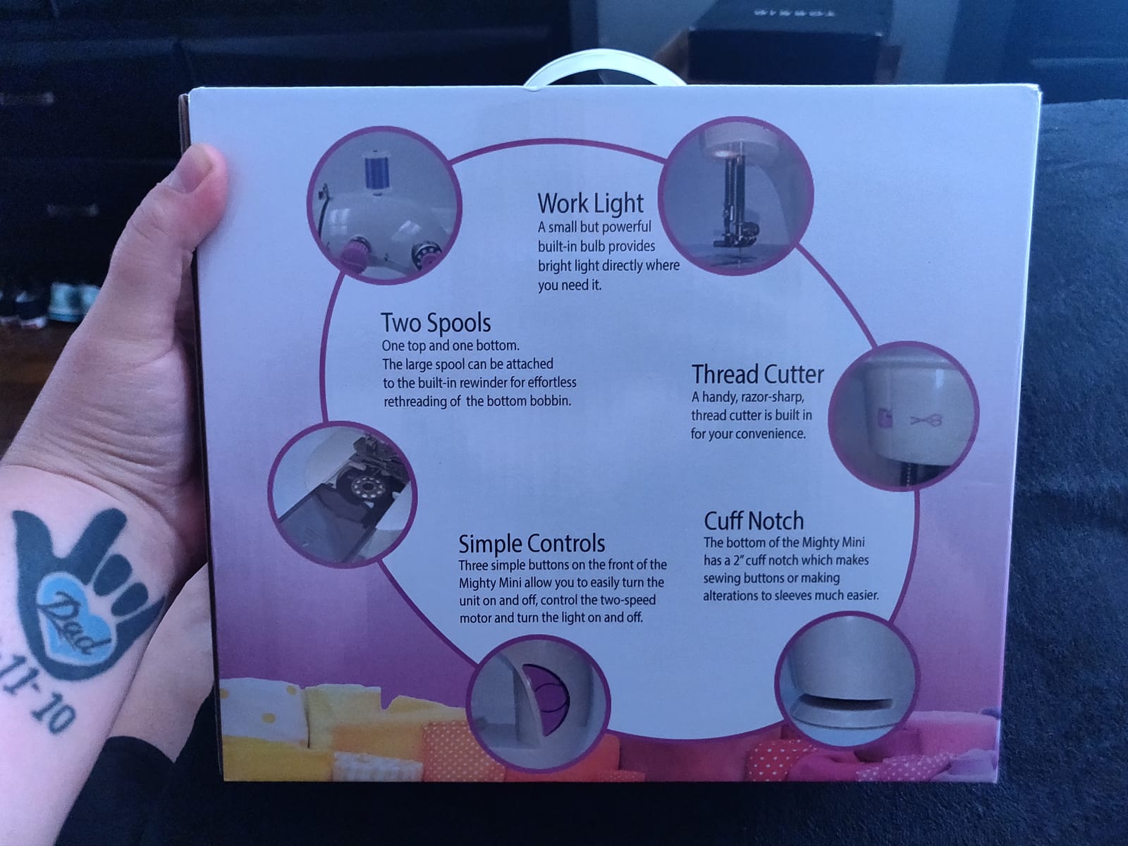 Mini Sewing Machine for Kids, Beginners, Travel & More- Portable, Battery Powered, use for Traveling, Quick Repairs, Small Projects & Children– Dual-Speed, AC & DC power, Foot Pedal & More customer photo 1