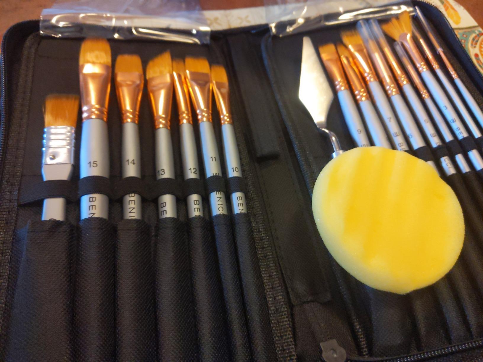 Acrylic Paint Brush Set of 16, Artist Paint Brushes for Acrylic Painting customer photo 2