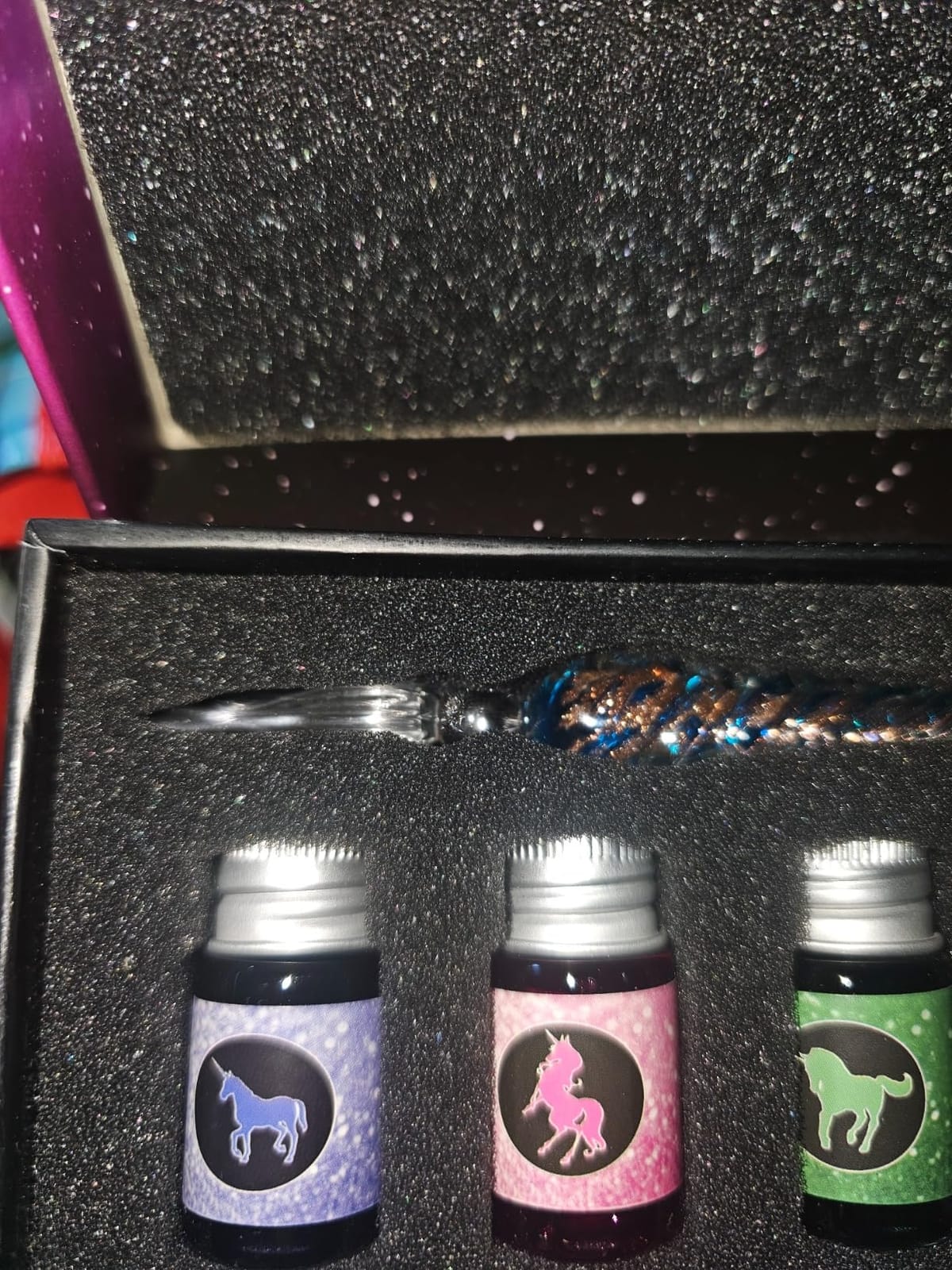 mancola Glass Dipped Pen Ink Set Handmade Crystal Calligraphy Pen with 12 Colorful india ink for Art, Signatures, Drawing, Decoration, Calligraphy Kits for Beginners Ma-13 customer photo 1