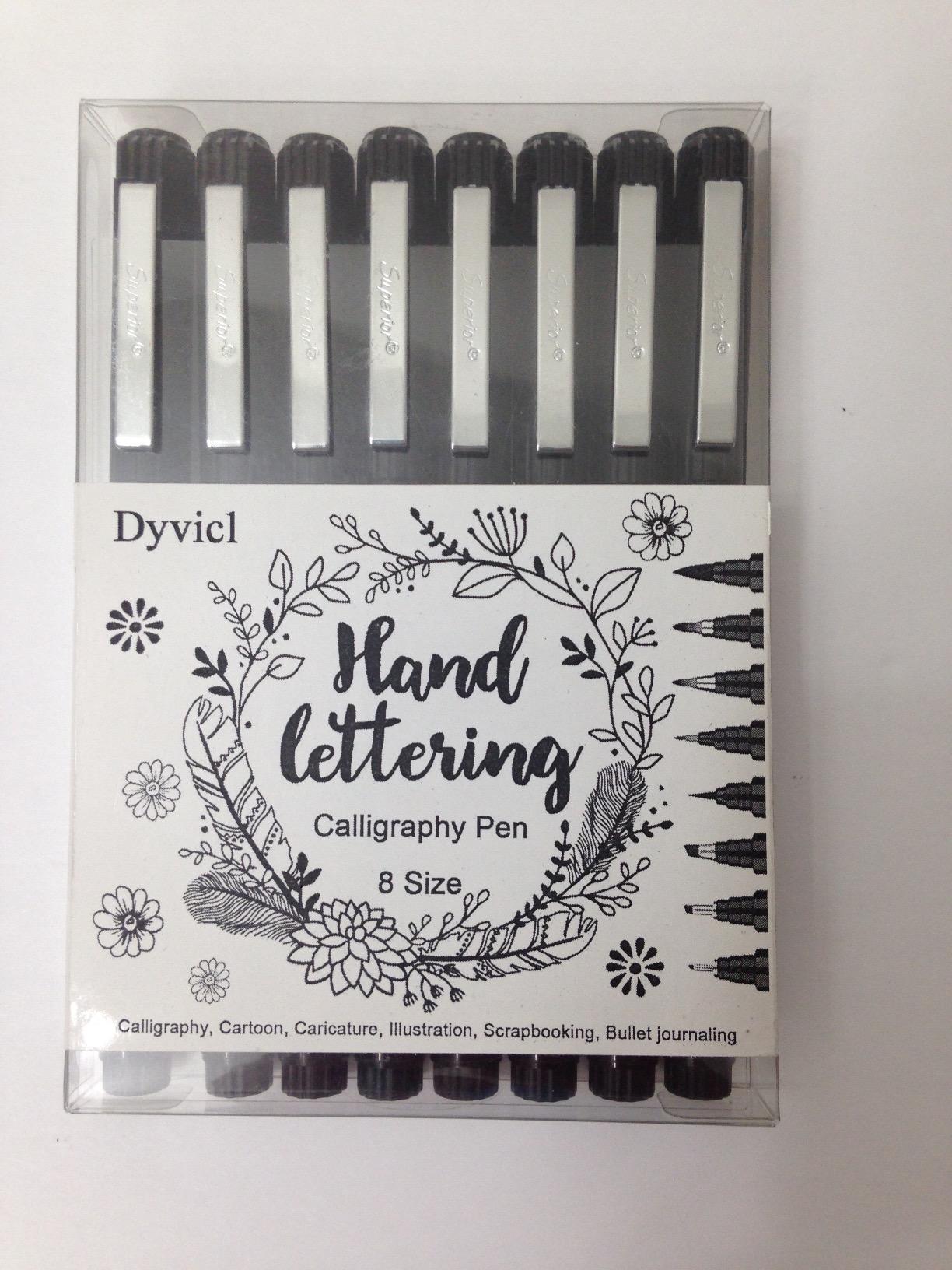 Dyvicl Hand Lettering Pens, Calligraphy Brush Pens Art Markers for Beginners Writing, Sketching, Drawing, Illustration, Scrapbooking, Journaling, Black Ink Pen Set, 8 Sizes customer photo 1