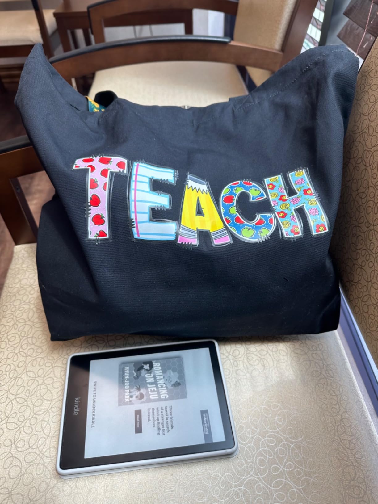 TOPDesign 2-Pack Canvas Tote Bags with Magnetic Snap, Reusable Grocery Shopping Bags, DIY Your Creative Designs customer photo 2