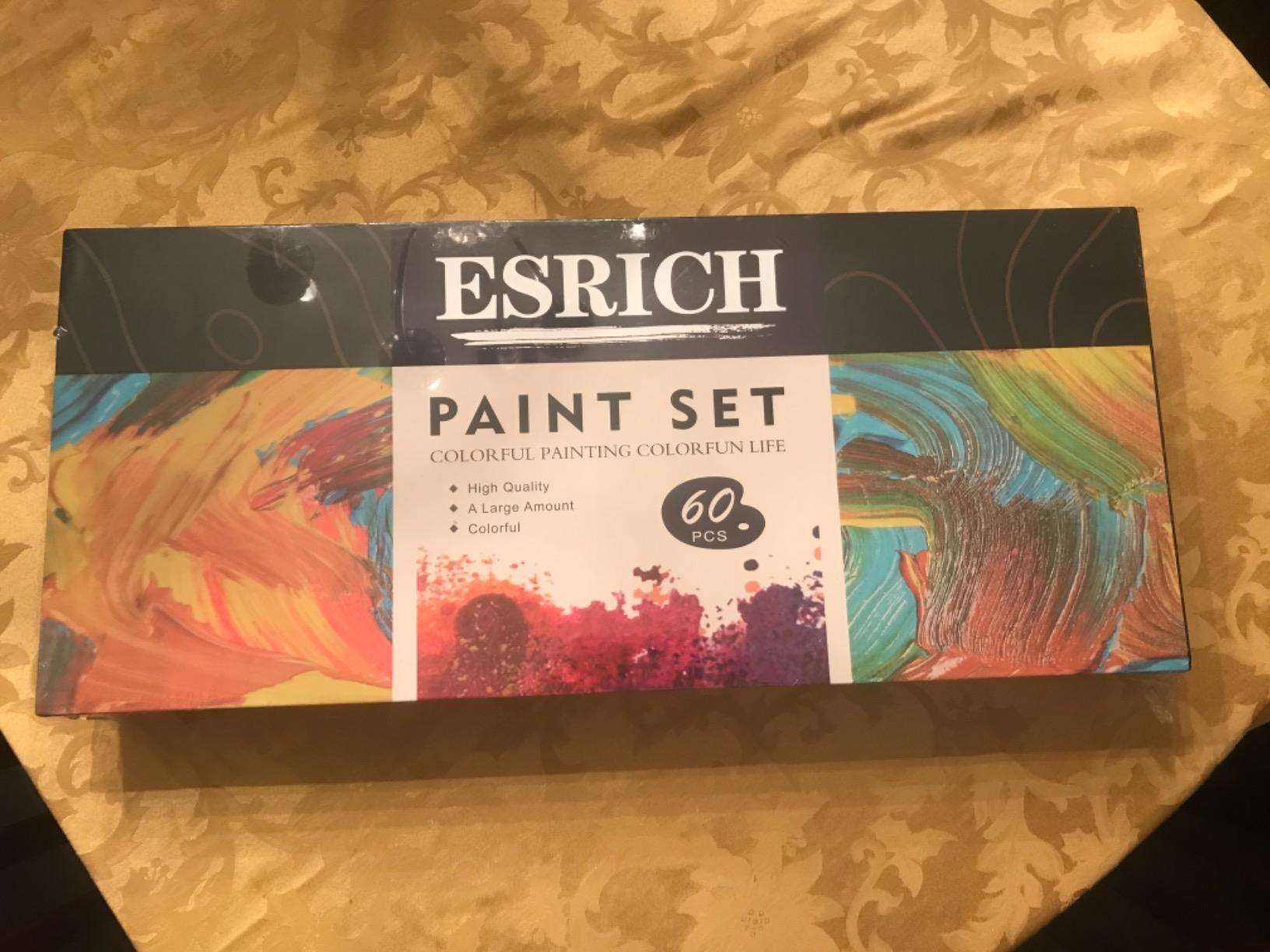 ESRICH 60PCS Acrylic Paint Set for Adults with Table Wood Easel customer photo 2