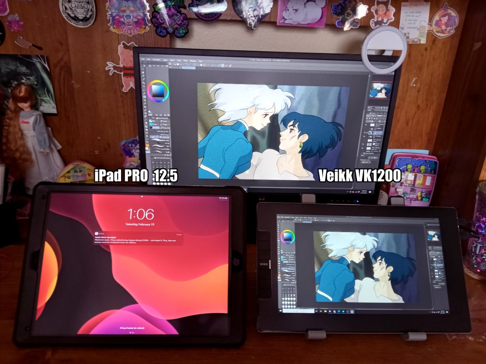 VEIKK VK1200 V2 Drawing Tablet with Screen, 11.6'', 16384 Pressure Sensitivity | Full-Laminated & Anti-Glare Drawing Monitor. 6 Customizable Keys, with 2 Battery Free Pens, 1 Glove. Requires PC Connection customer photo 1