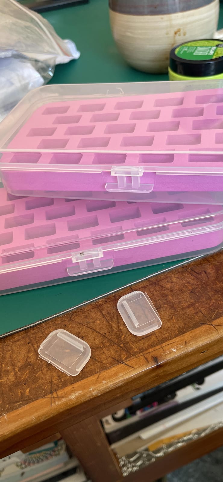 HONEYSEW Set of 2 Bobbin Box Organizers Sewing Machine bobbins Holder Contain 28 bobbins Storage Case customer photo 1
